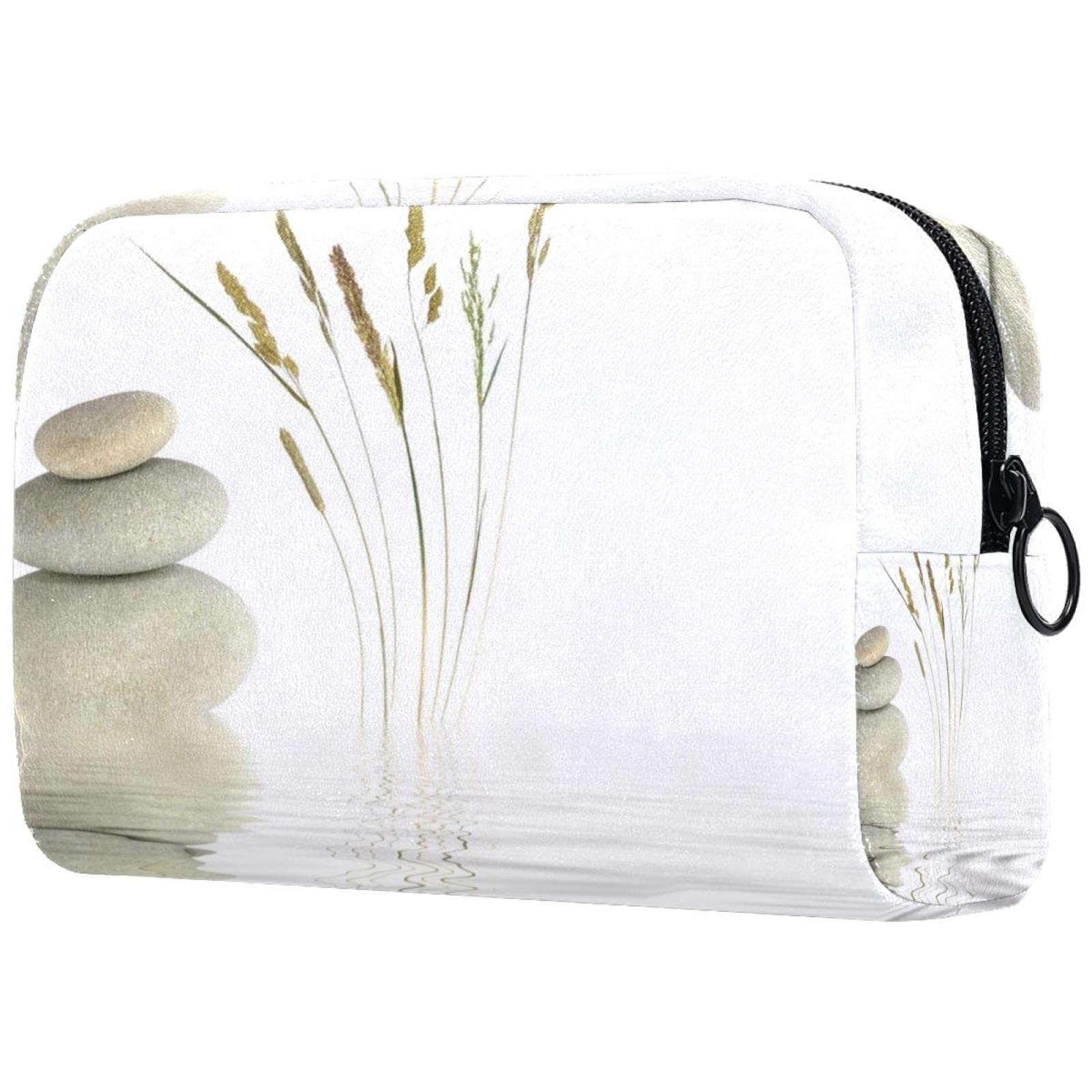 Zen Stone Cosmetic Bag for Women - Large Travel Toiletry Organizer with Adorable Design | Perfect for Makeup Storage, Gym Essentials & Vacation Packing