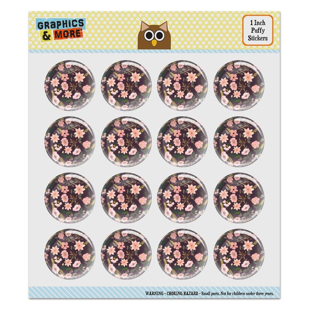Simona Flowers Floral Pattern Puffy Bubble Dome Stickers for Scrapbooking, Card Making, DIY Crafts, Journaling & Planner Decoration - 3D Adhesive Embellishments for Creative Projects