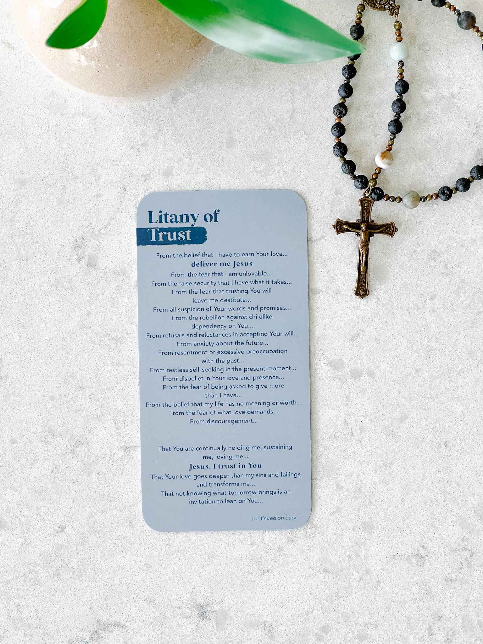 Litany of Trust Prayer Card - Inspirational Catholic Prayer Card for Faith & Devotion - Perfect for Daily Prayer, Bible Study & Spiritual Reflection