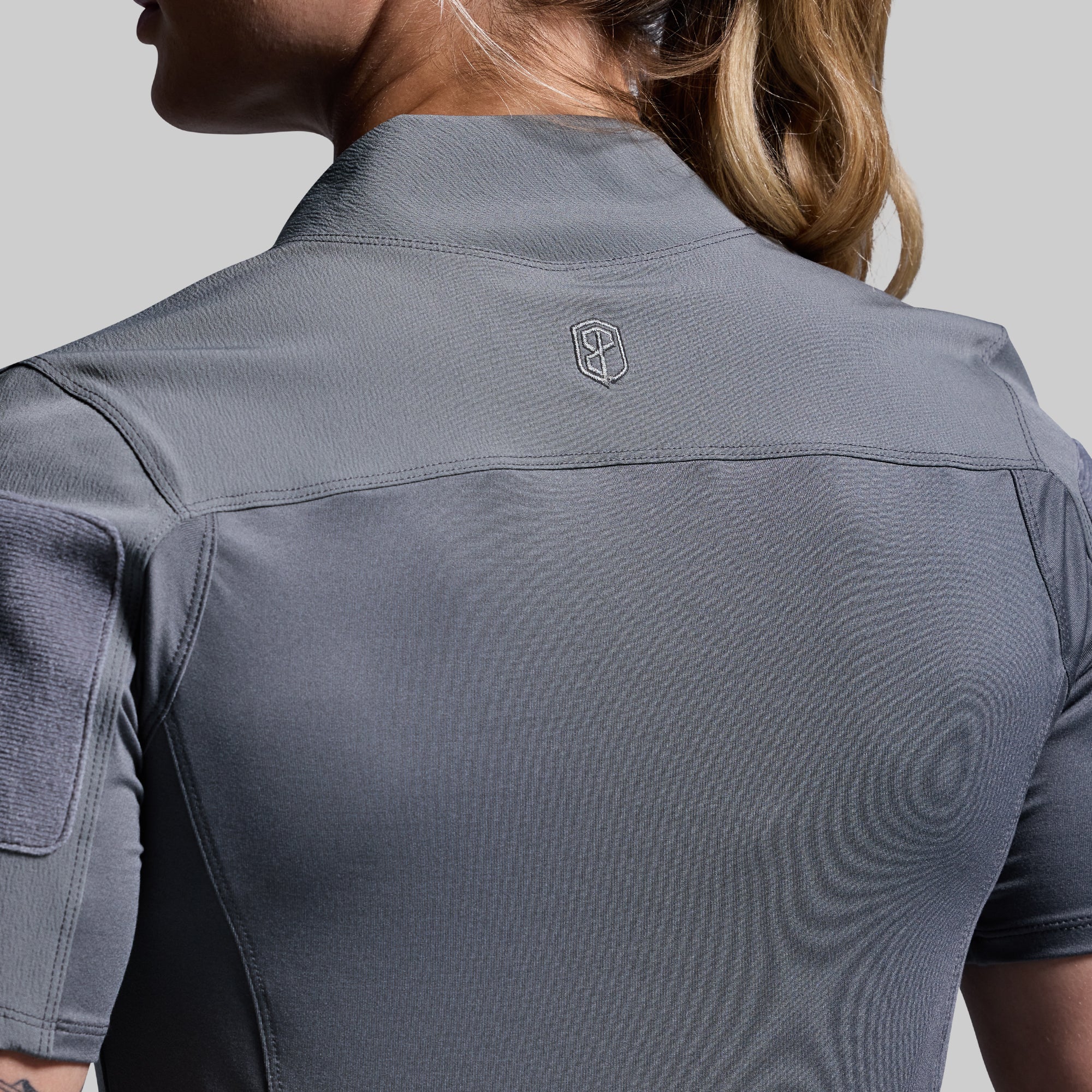 Women's Op Top in Wolf Grey - Stylish Casual T-Shirt for Everyday Wear, Gym, and Outfits