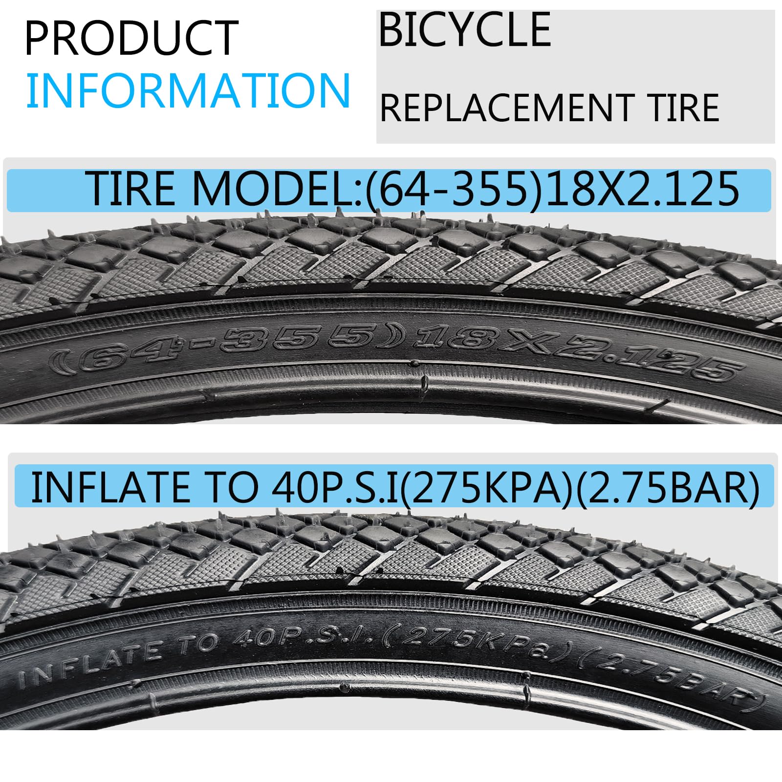 **Premium Bike Tires for BMX, Folding, Road & Kit Bikes - 12/14/16/18/20X2.125 Replacement Bicycle Tires with Tire Levers - Perfect for Commuting, Off-Road & Urban Cycling**