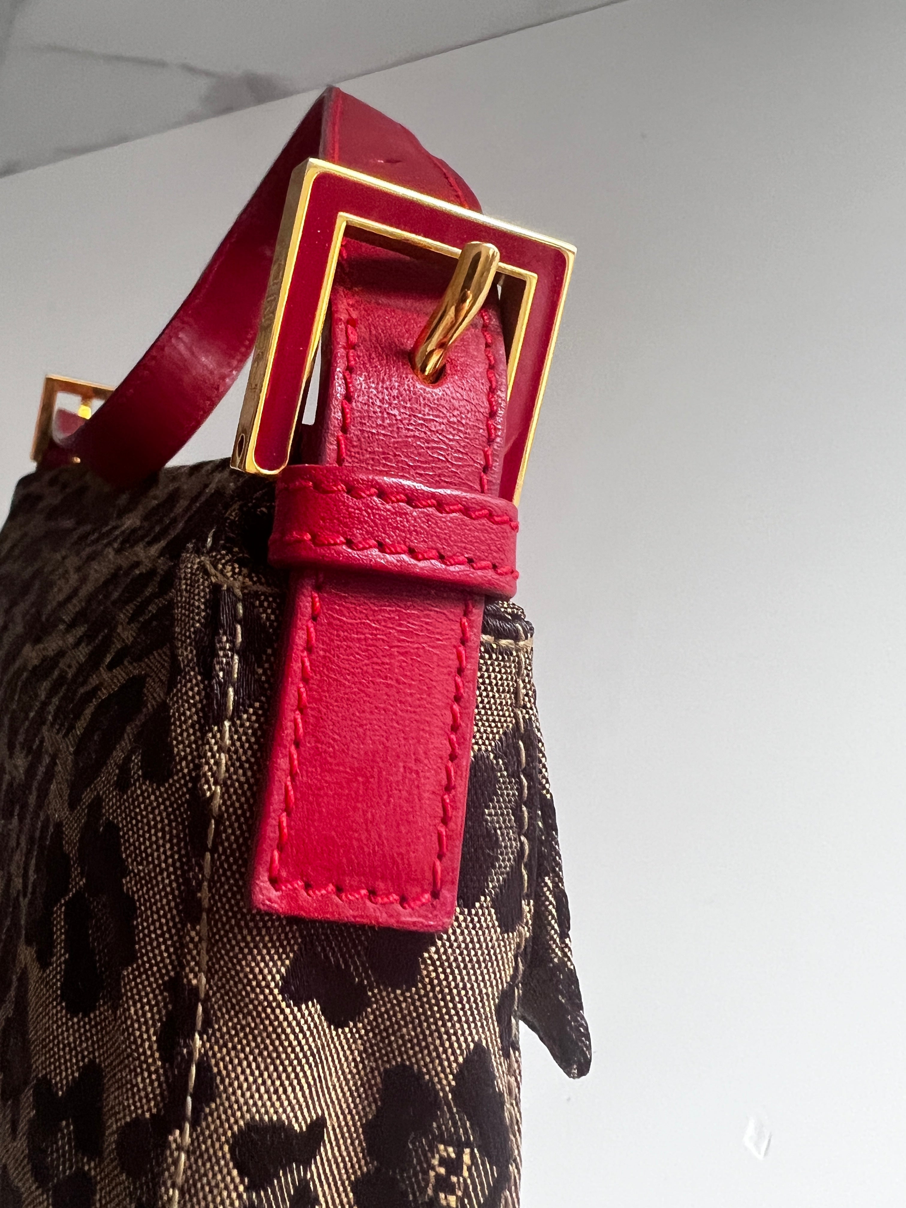 Vintage Fendi Cheetah Print Enamel Buckle Baguette Bag - Stylish Shoulder Bag for Women, Perfect for Parties, Date Nights & Fashion Events