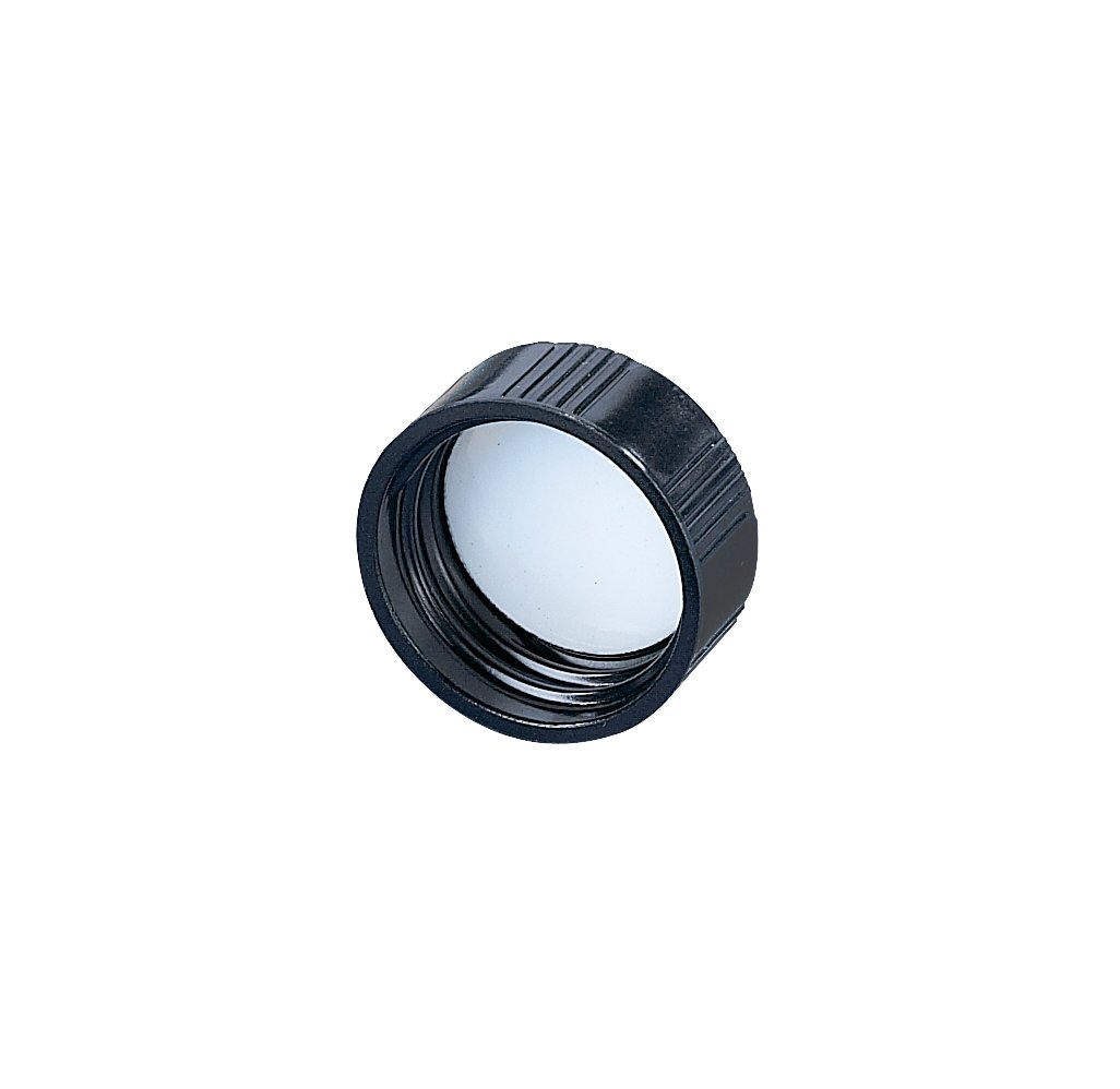 Kimble Phenolic Black Screw Caps with White Rubber Liners - Size 38-400 (Case of 144) - Ideal for Laboratory Glassware, Chemical Storage & Industrial Applications