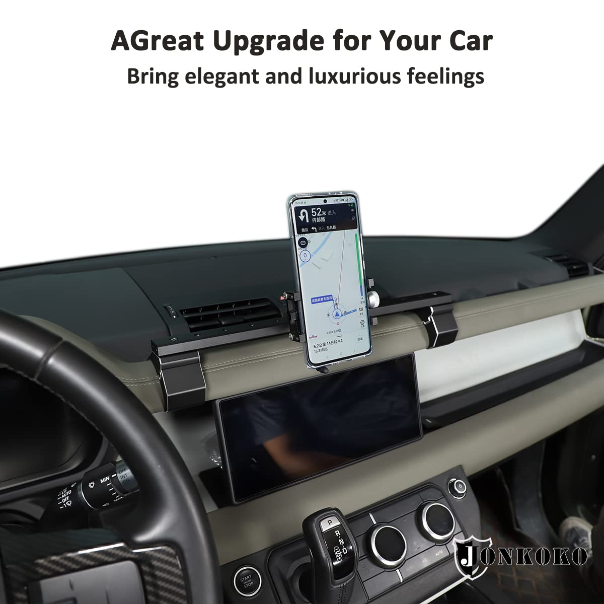 Universal Car Phone Holder Mount for Land Rover Defender 90/110/130 (2020-2025) - Adjustable Center Console Phone Stand with Non-Slip Grip, Compatible with iPhone & Android - Perfect for GPS Navigation & Hands-Free Driving