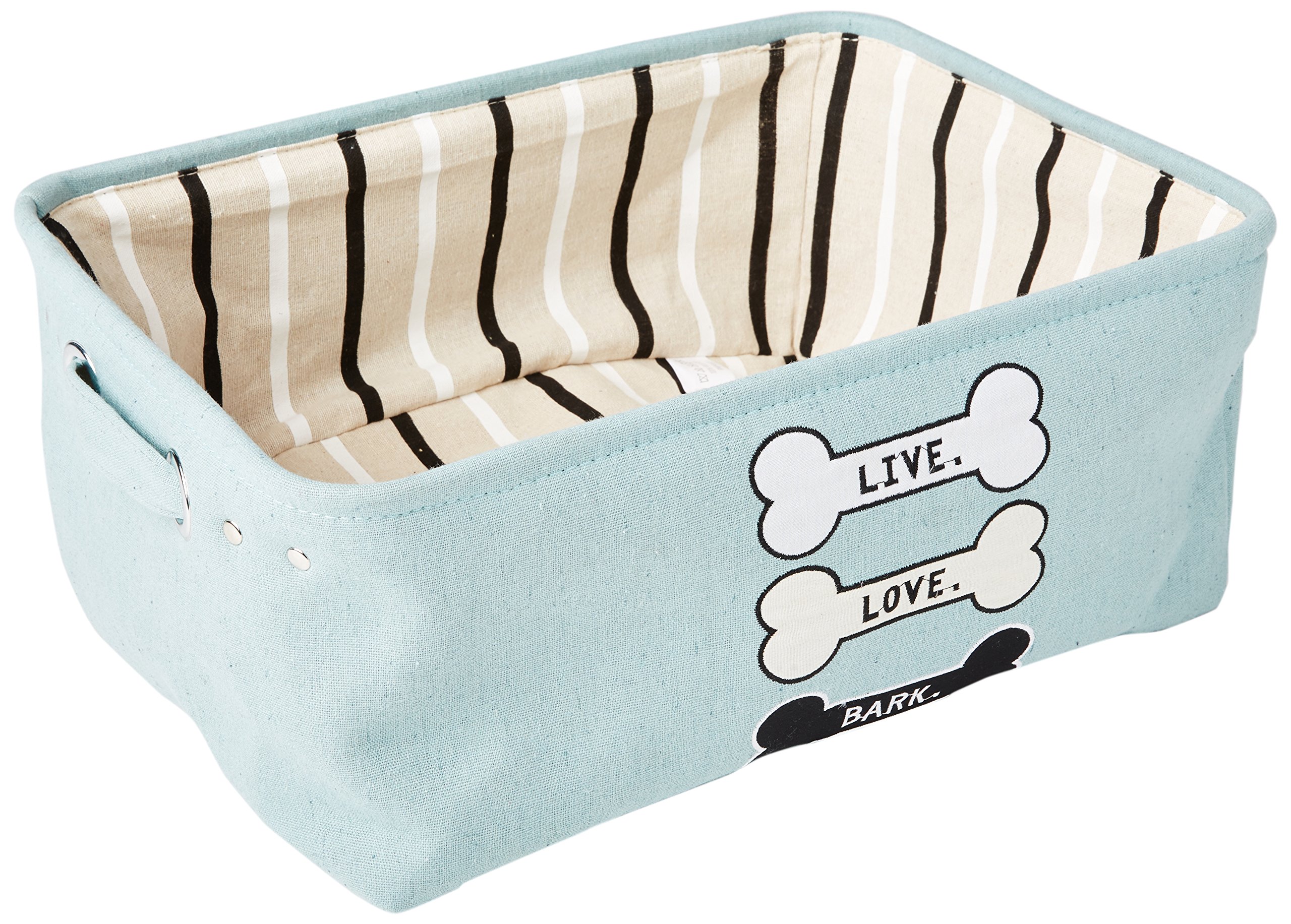 Winifred and Lily Live Love Bark Mint Pet Storage Bins - Medium Size PS203 - Perfect for Organizing Dog & Cat Toys, Treats, and Accessories in Home or Car