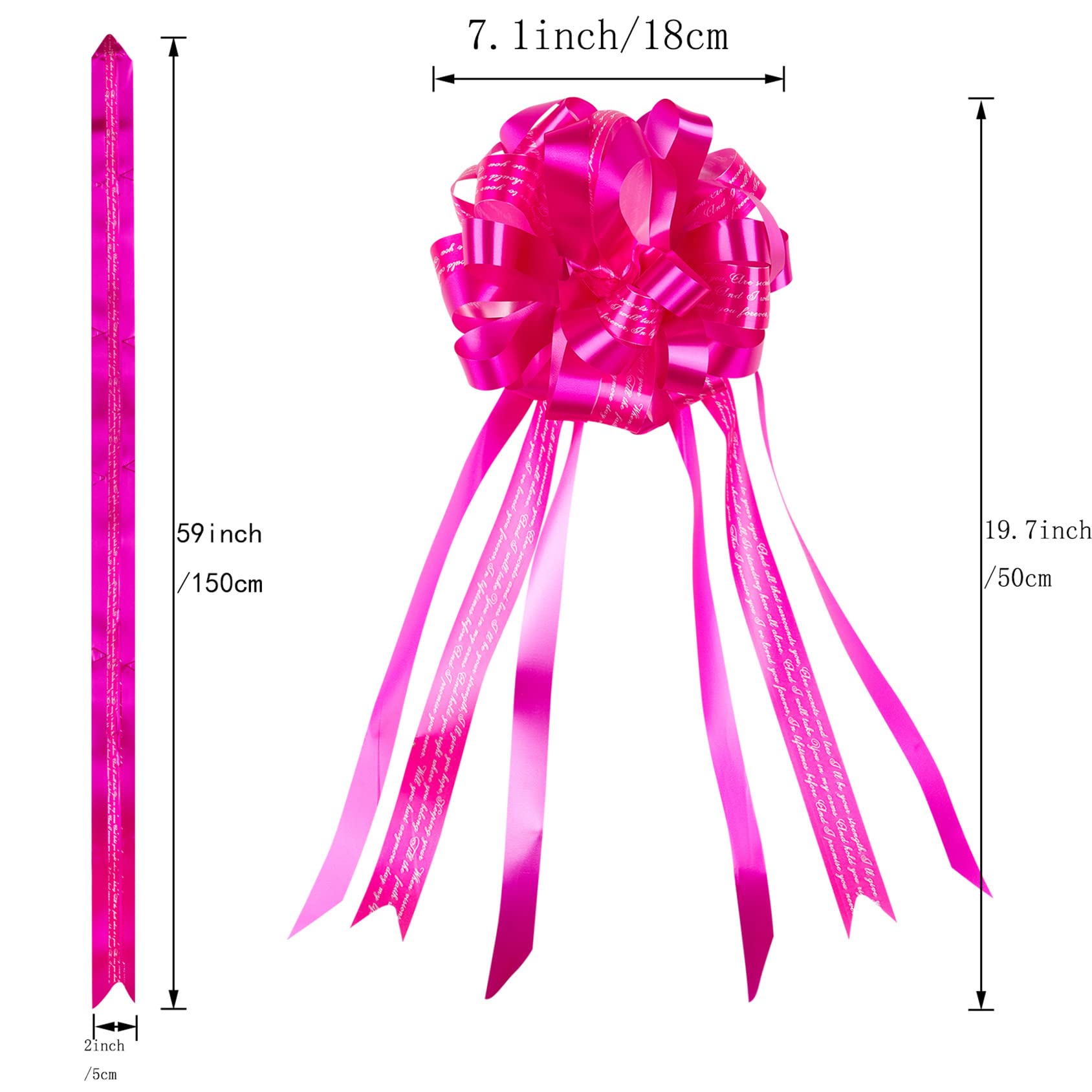 Premium Large Pull Bow Gift Wrapping Supplies - 10pcs Rose Red Pull String Bows for Gift Baskets, Boxes & Bags | Perfect for Birthday, Wedding & Holiday Present Packaging