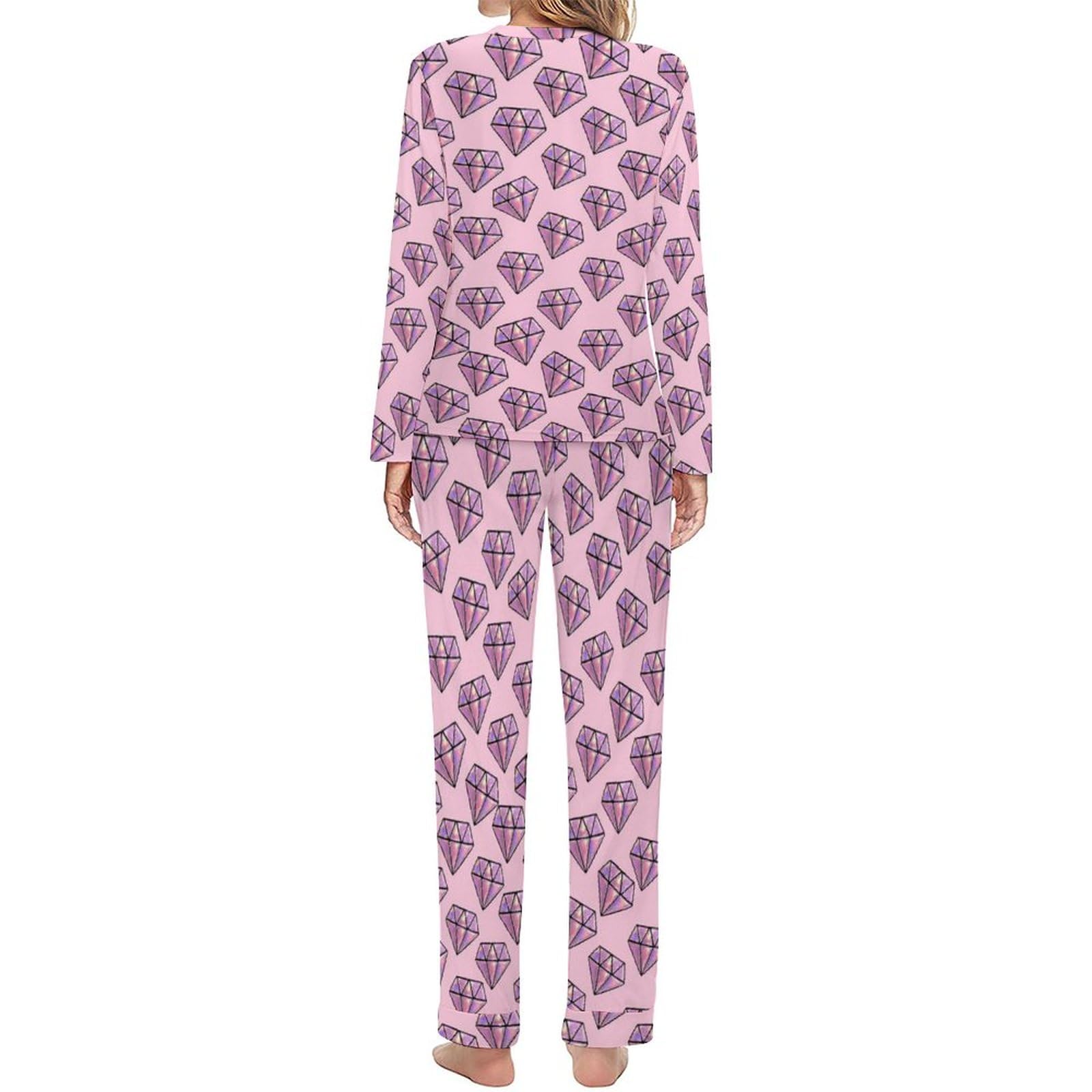 Pink Diamond Pajama Set for Women - Soft Sleepwear for Lounge & Sleep