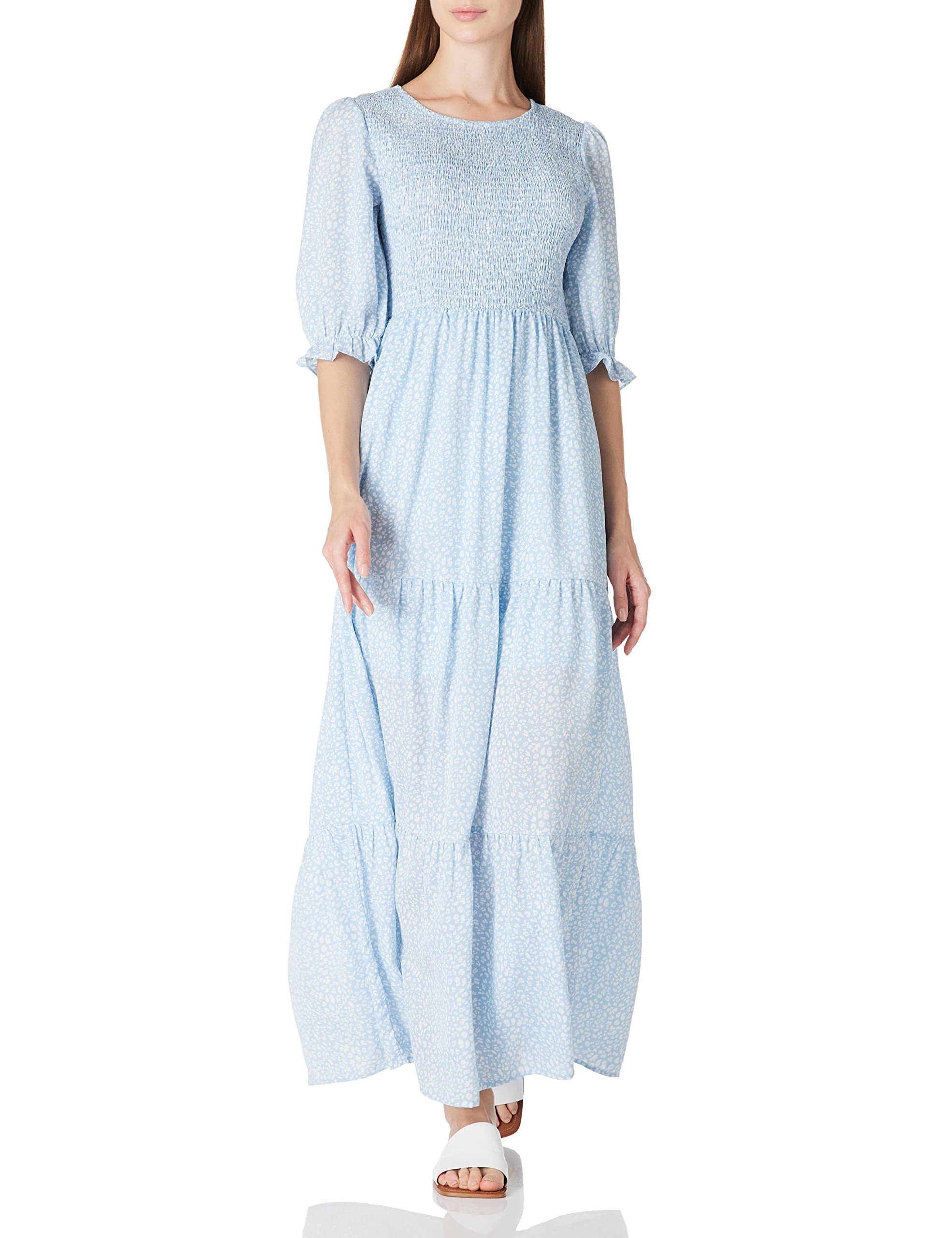 Women's Bohemian Floral Tiered Maxi Dress - Summer Casual Half Sleeve Dress for Beach, Vacation & Outdoor Parties | Plus Size Options Available
