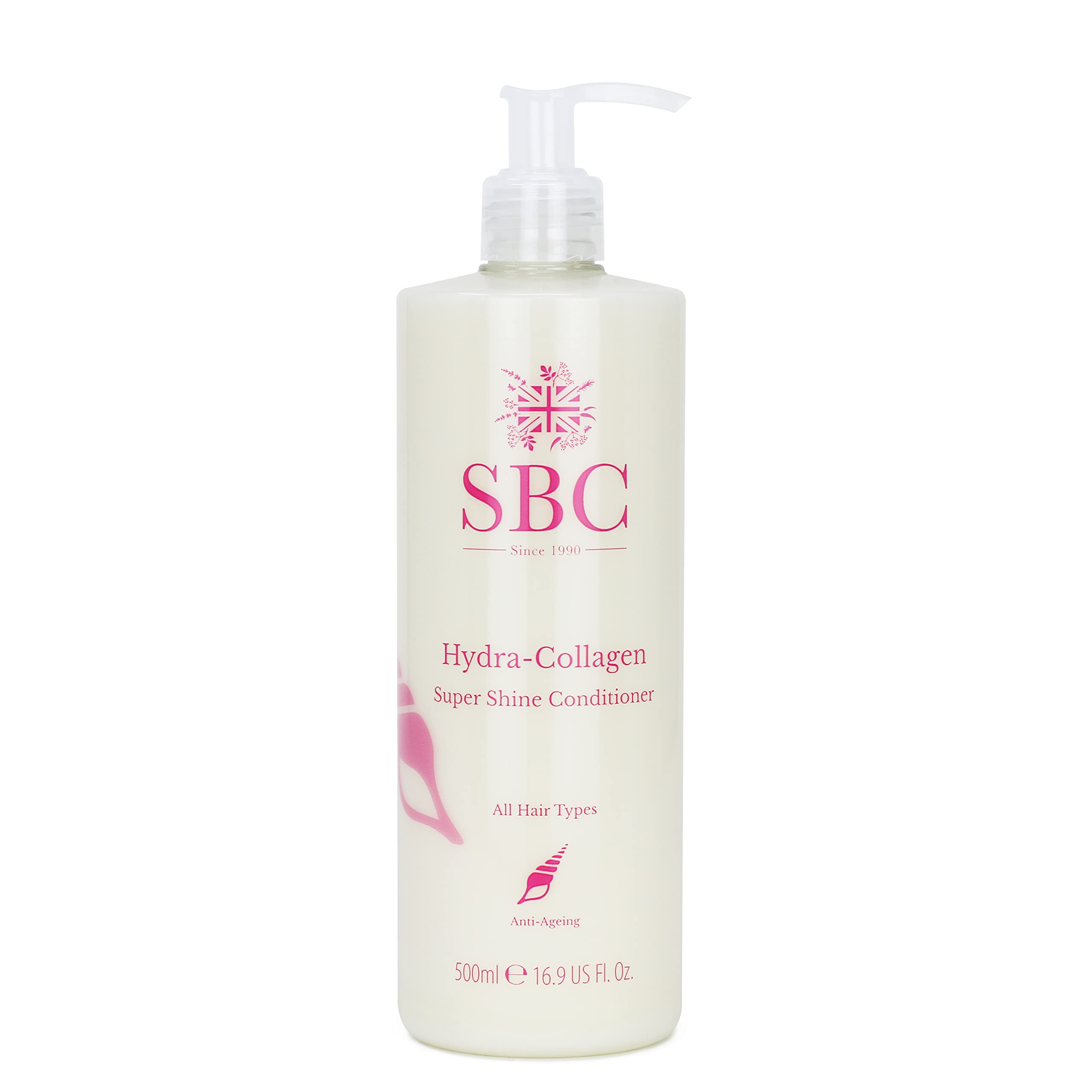 SBC Skincare Hydra-Collagen Super Shine Conditioner 500ml - Sulfate & Silicone Free Hair Treatment for Dry, Damaged, Thin or Mature Hair | Deep Hydration & Repair | Perfect for Daily Use, Salon-Quality Results at Home