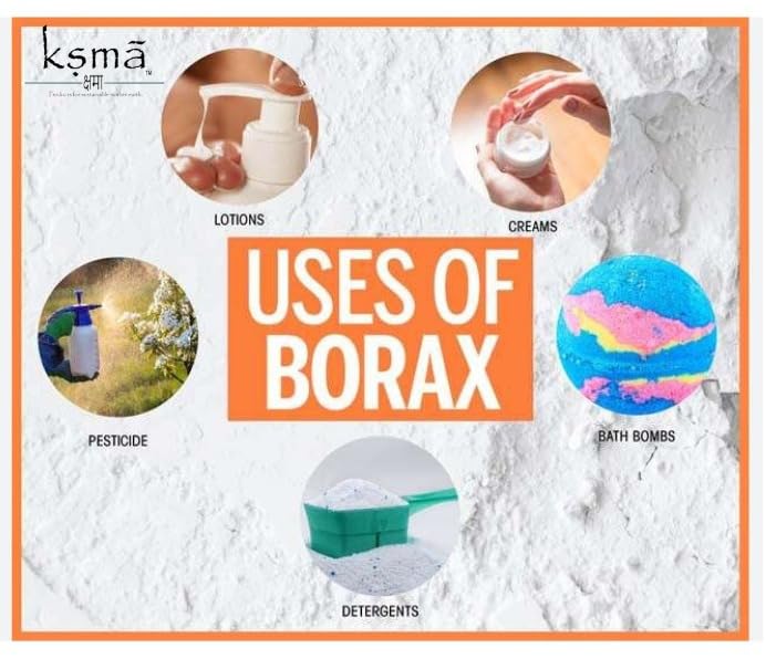 Ksma Pure Borax Powder 200g - Natural Multi-Purpose Cleaner, Laundry Booster & Household Cleaning Agent | Great for DIY Cleaning Solutions, Laundry Detergent Enhancer & Pest Control