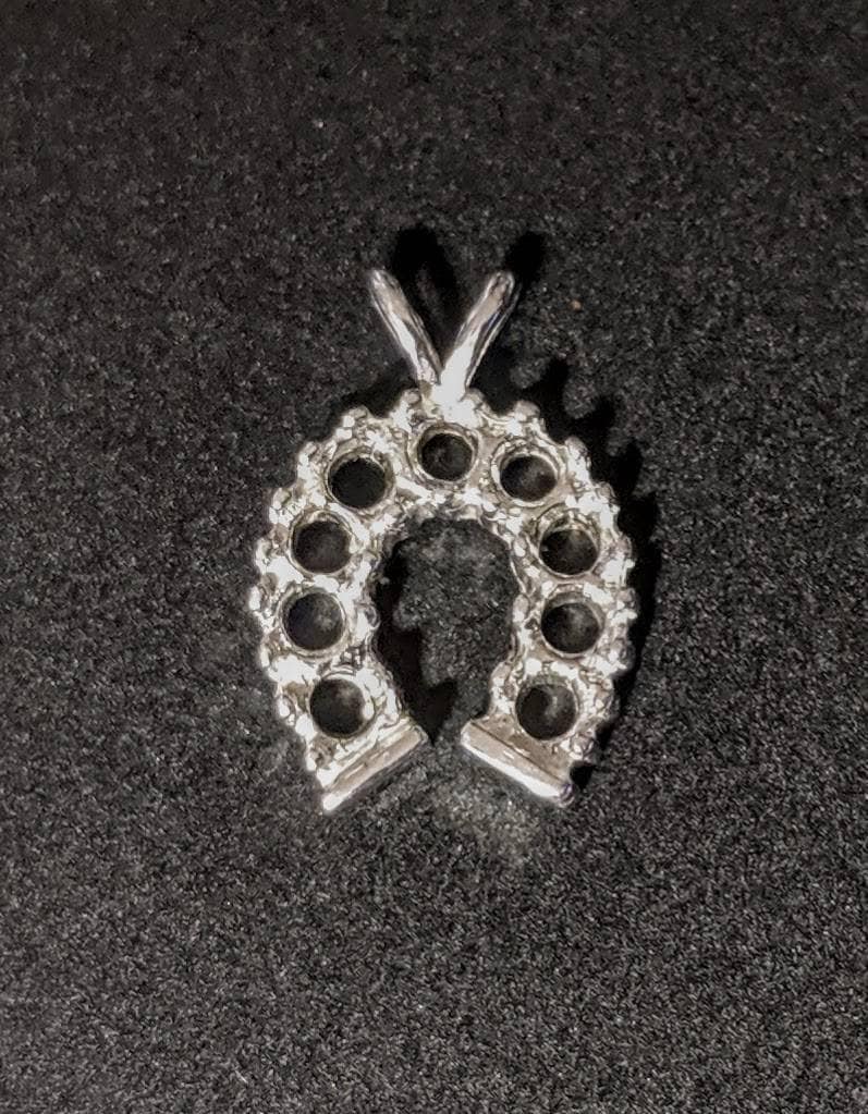 2.25mm Round Multi-Stone Horseshoe Pendant Setting in Solid Sterling Silver or 14kt Gold | Handcrafted in USA | Perfect for Necklaces, Bracelets & Jewelry Making
