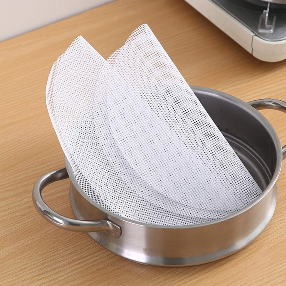 Hemoton 5-Piece Silicone Steamer Mats Set - Non-Stick Steamer Pads for Dumplings, Buns & Tableware - Reusable Round Steamer Cloth for Bamboo & Metal Steamers - Perfect for Asian Cooking, Meal Prep & Healthy Kitchen Use
