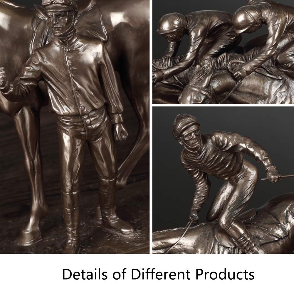 Premium Horse Racing Jockey Statue - Handcrafted Steeplechaser Figurine Sculpture for Home Decor, Birthday & Anniversary Gift - Perfect for Equestrian Enthusiasts & Race Day Decorations