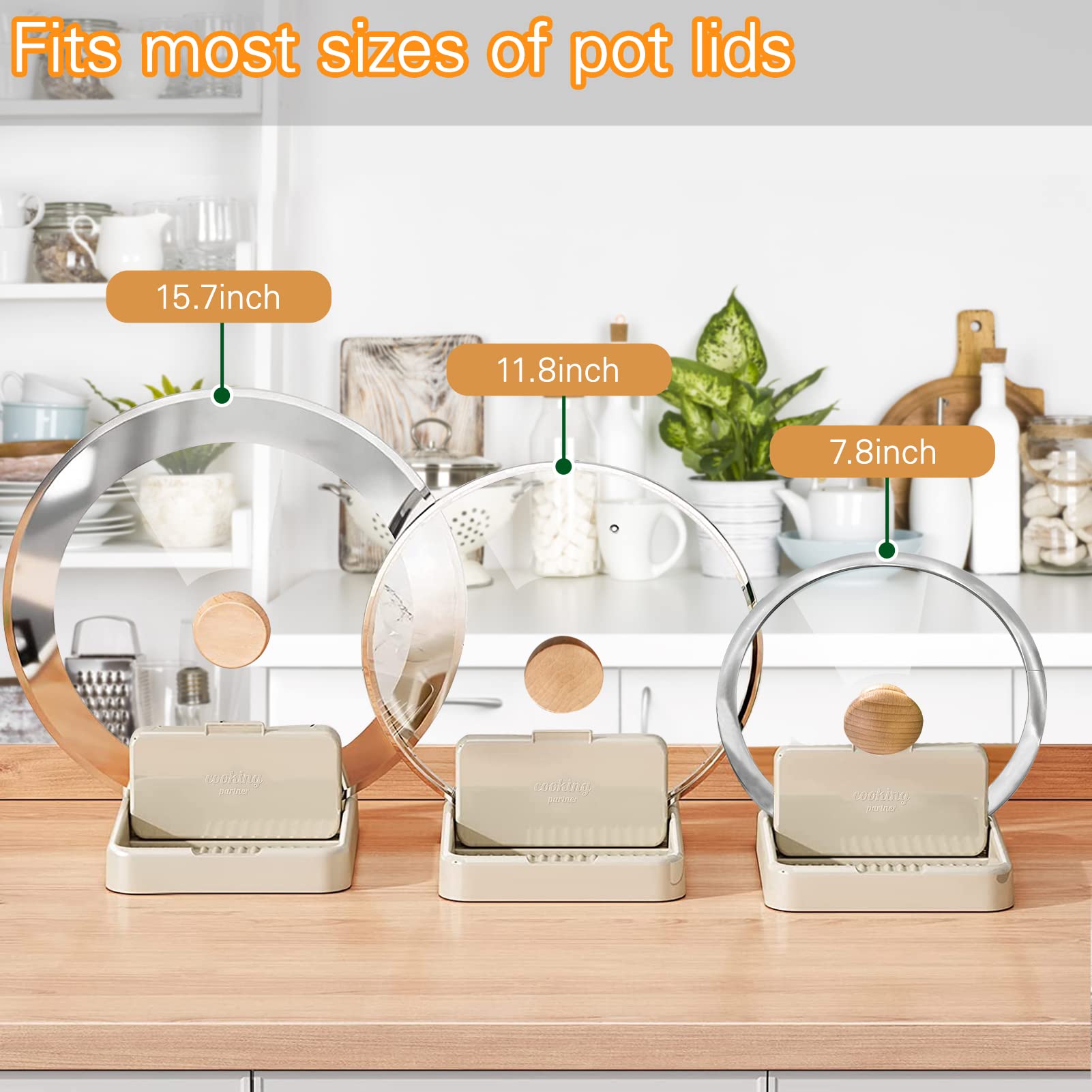AIERSA Stove Top Spoon Rest with Lid Holder - 1 Pack Kitchen Utensil Organizer for Spatula, Ladle & Pot Lid - Countertop Cooking Accessories for Easy Cooking & Baking - Perfect for Stovetop, Countertop & Kitchen Organization