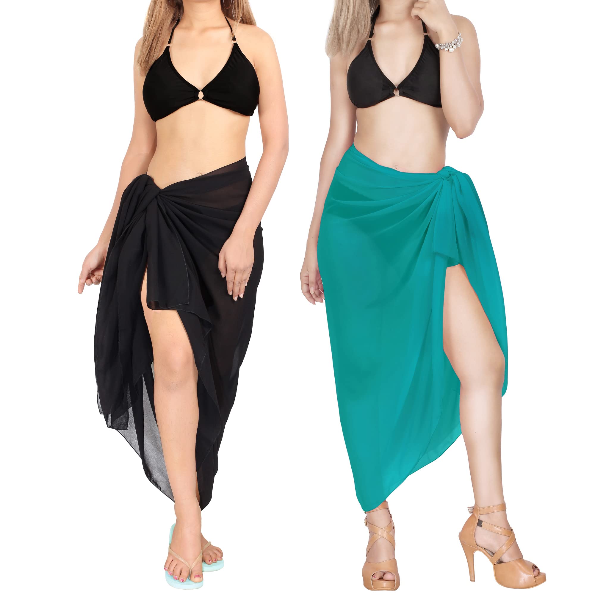 LA LEELA Women's Beach Sarong Wrap - Floral Maxi Pareo Cover Up for Swimsuits, Bathing Suits - Lightweight Quick Dry Swimwear Accessory for Pool, Beach Vacation & Tropical Getaways