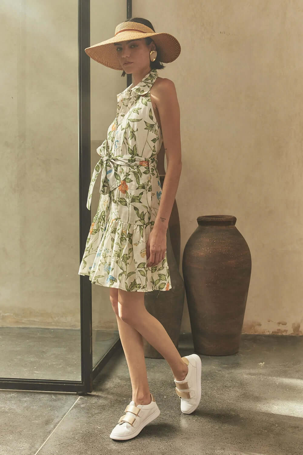 Steffi Dress - Floral Rose of Sharon Print Women's Summer Dress | Perfect for Beach, Vacation & Casual Outings