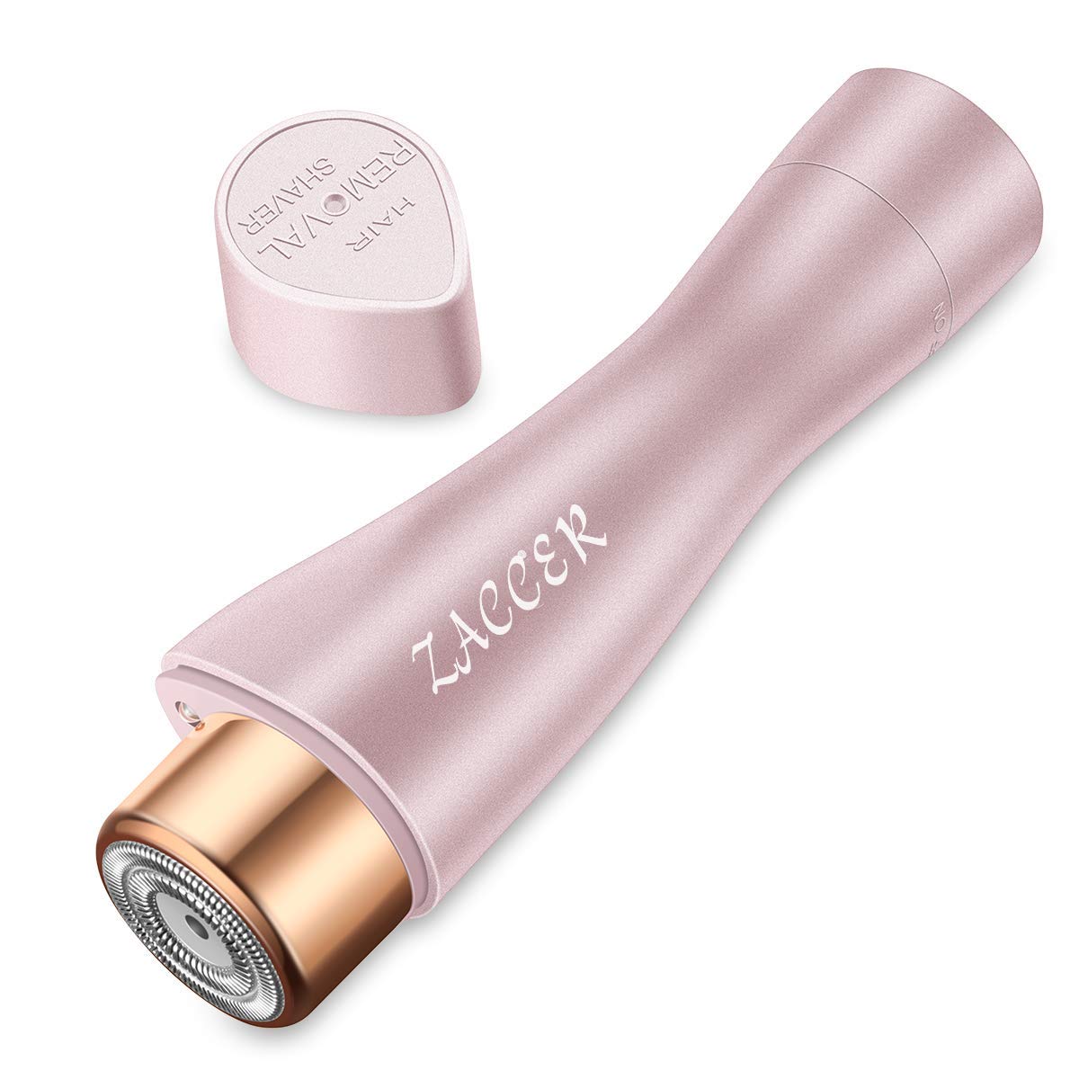 ZACCER Painless Facial Hair Remover for Women - Waterproof LED Light Shaver Razor (Gold) | Smooth Skin at Home, Travel & Salon Use