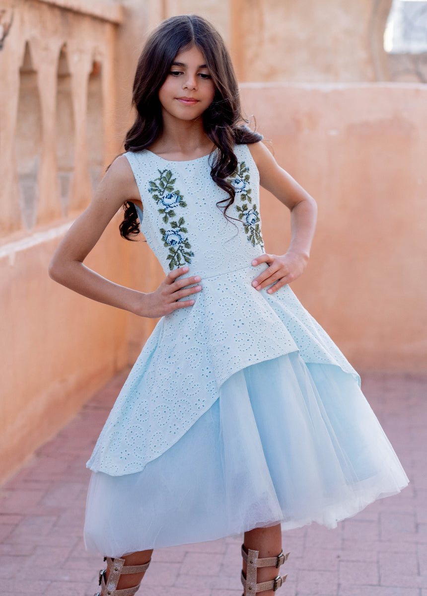 Amberlyn Ice Blue Dress for Women | Elegant Summer Casual & Party Wear | Perfect for Weddings, Dates, and Special Occasions