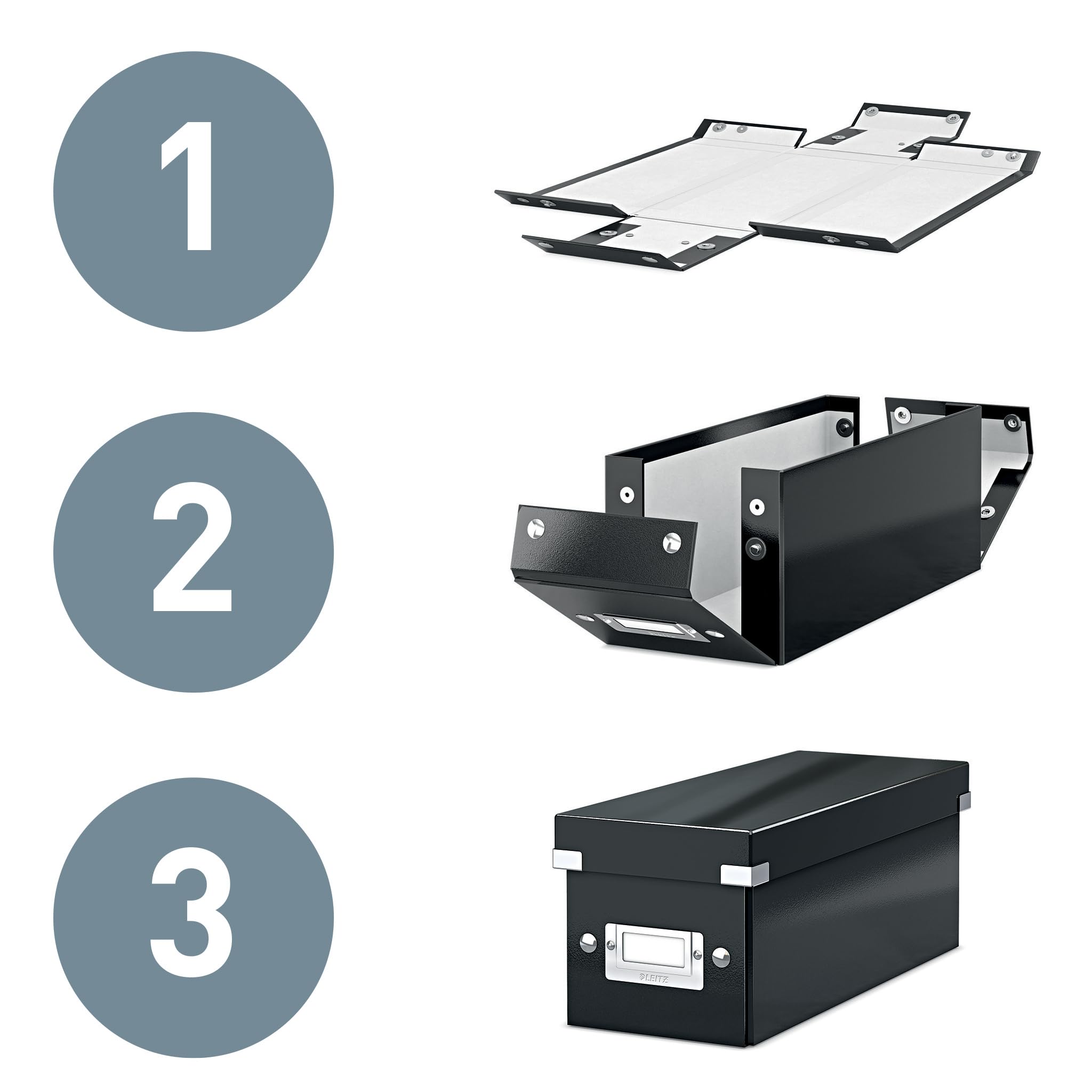 Leitz A5 Storage Box - Small White Organizer Box for Documents, Files & Office Supplies | Click & Store Range 60430001 | Perfect for Home Office, School & Workspace Organization