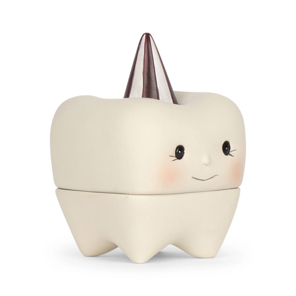 KONGES SLØJD Tooth Fairy Box - White Wooden Keepsake Box for Baby Teeth Storage | Perfect for Kids' First Lost Tooth & Childhood Memories