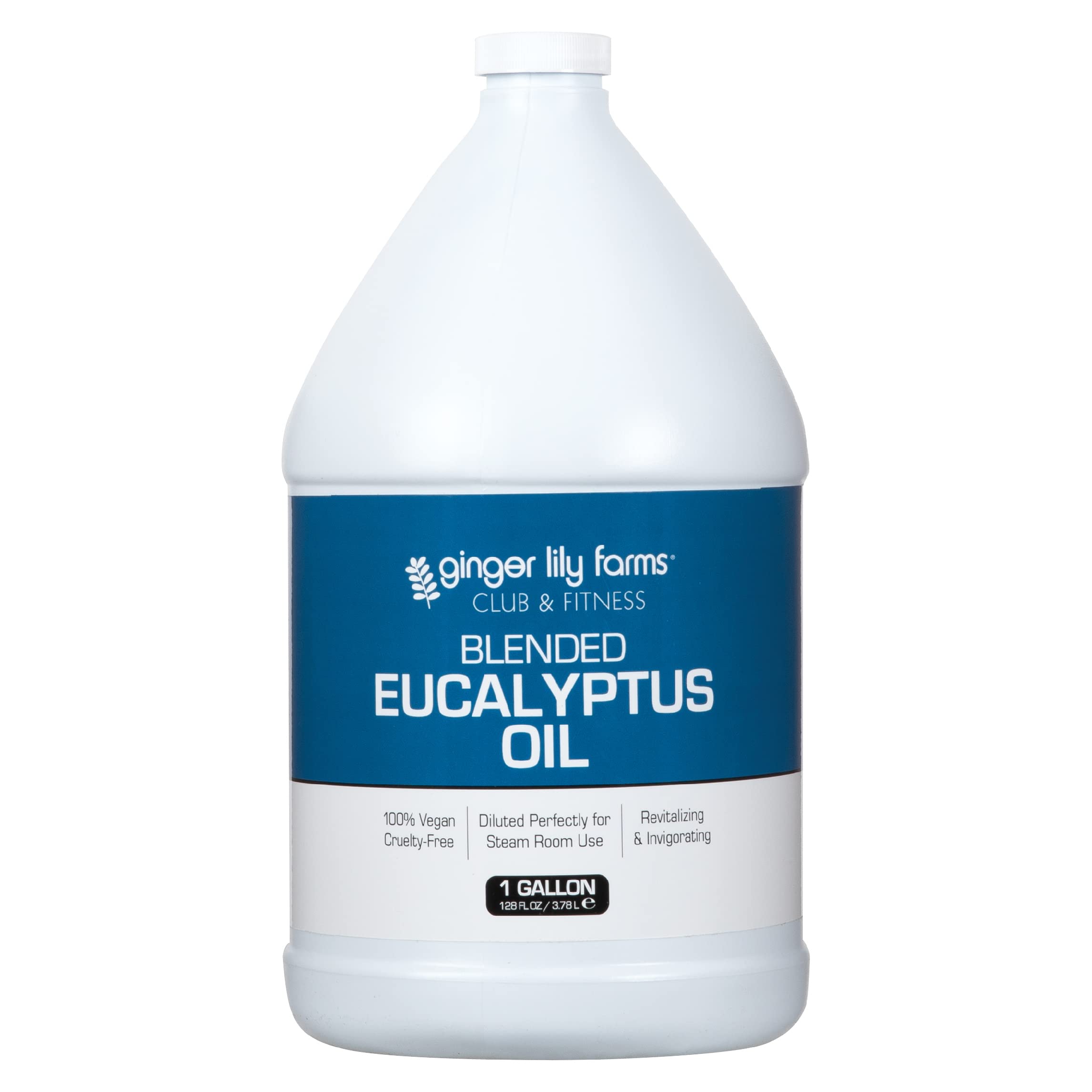 Ginger Lily Farms Club & Fitness Blended Eucalyptus Essential Oil - 100% Pure, Vegan & Cruelty-Free - 1 Gallon (128 fl oz) Refill for Steam Rooms, Saunas, Aromatherapy & Massage
