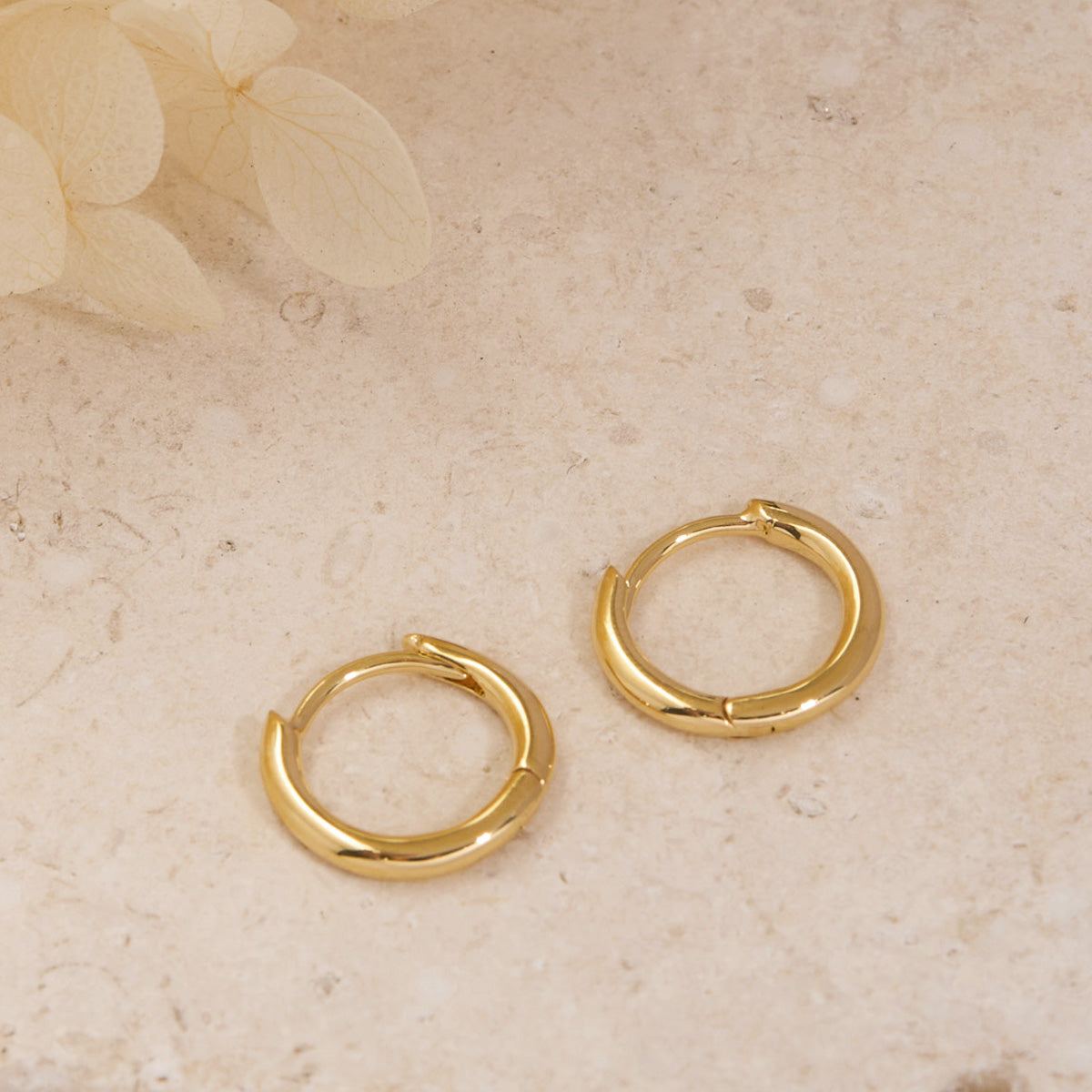 14K Gold Huggie Hoop Earrings for Women - Minimalist Round Huggies for Everyday Wear, Gift for Her, Perfect for Work, Date Night & Casual Outfits