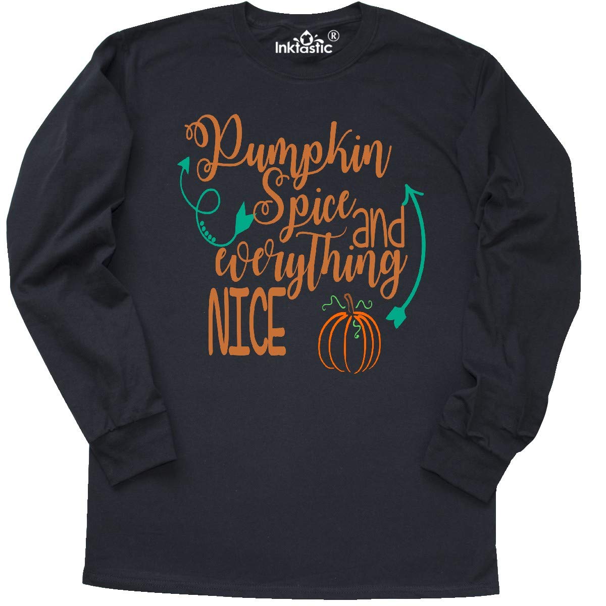 Inktastic Pumpkin Spice and Everything Nice Long Sleeve T-Shirt | Fall Fashion Women's Graphic Tee | Cozy Casual Wear for Autumn & Thanksgiving