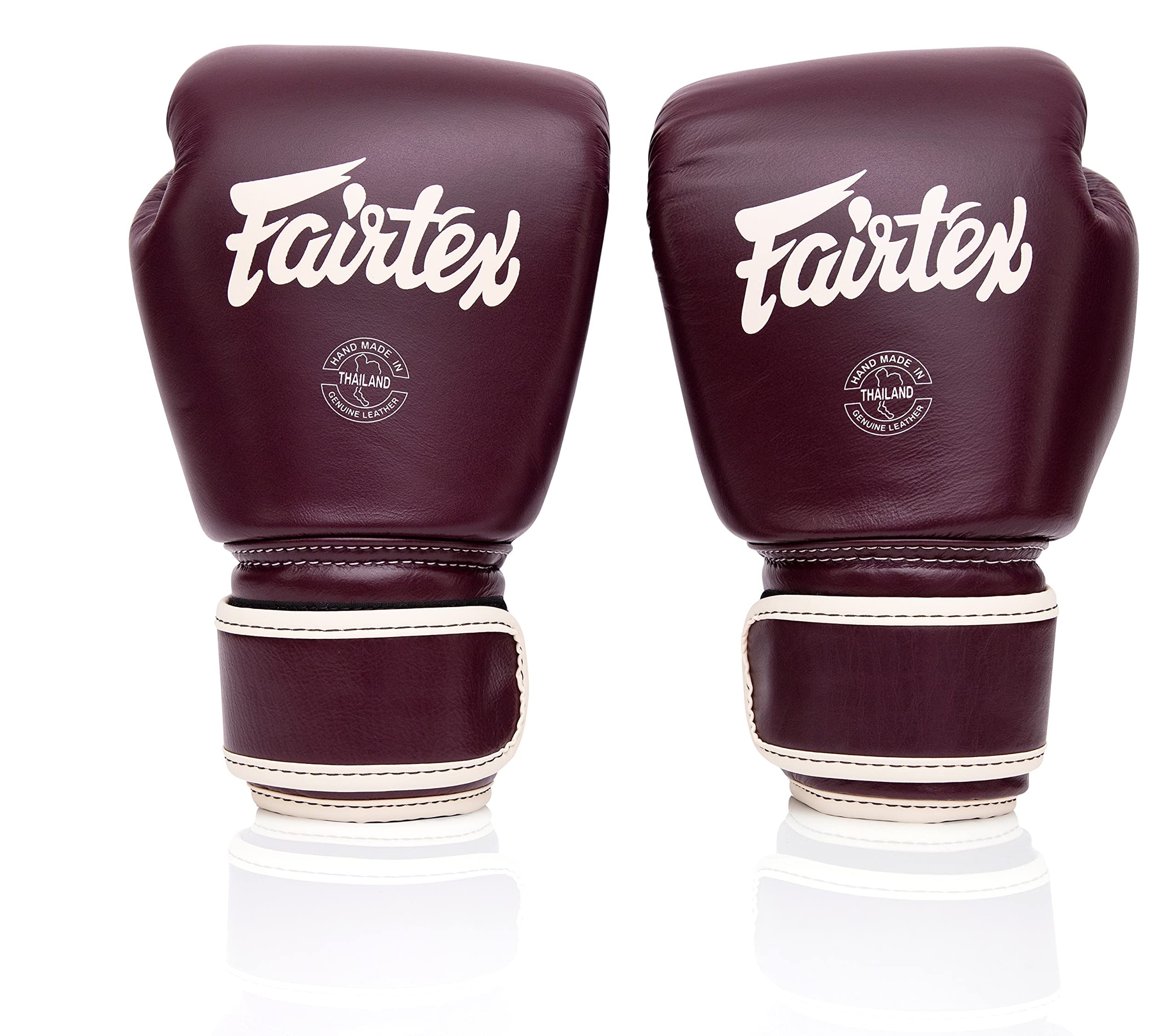 Fairtex BGV16 Genuine Leather Muay Thai Boxing Gloves for Training & Sparring - Premium Compact MMA Gloves for Kickboxing, Bag Work, and Fitness Workouts