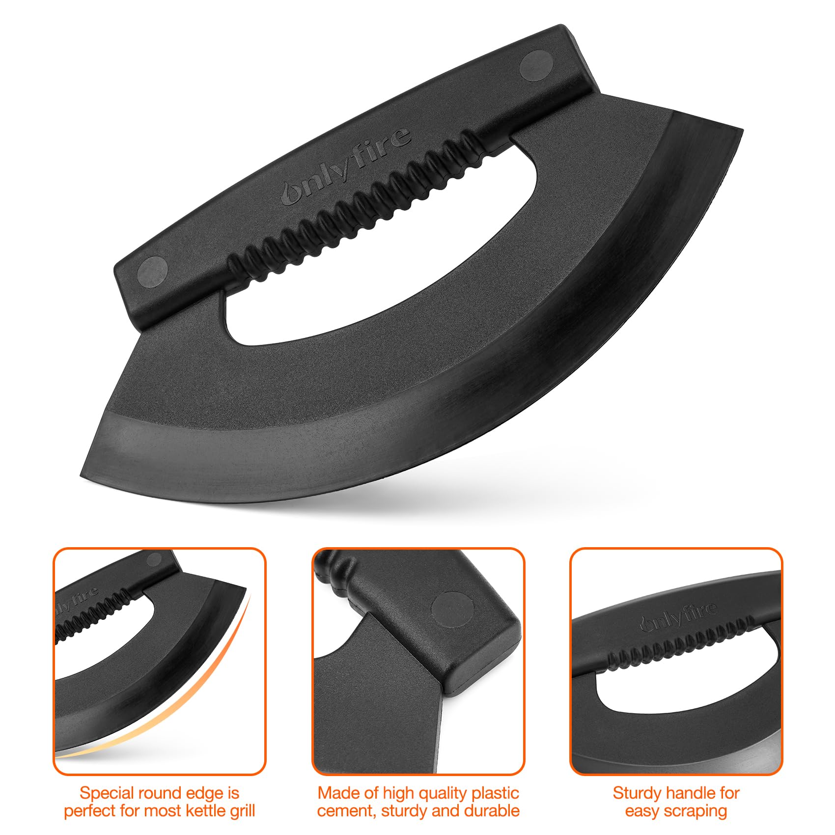 Onlyfire Kettle BBQ Spatula, Professional Scraper for Weber Charcoal Grill 57cm 47cm & Similar Wood Charcoal Grills, Griddle Scraper, BBQ Accessories - Perfect for Backyard Cookouts, Camping & Outdoor Grilling