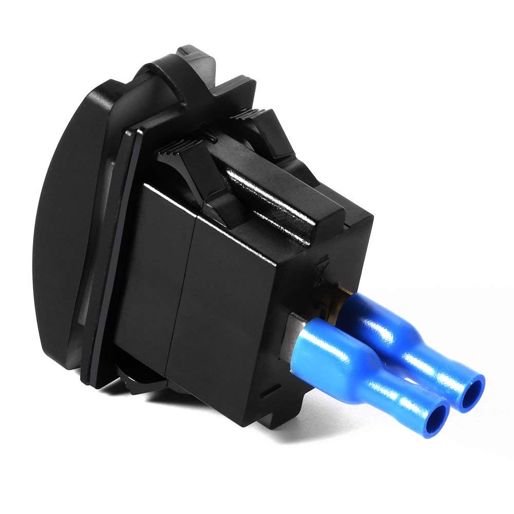 4.2 Amp Fast Dual USB Charger Rocker Switch with Blue LED Backlit - Waterproof Marine Grade for Boats, ATVs, UTVs, RVs & Off-Road Vehicles | Perfect for Camping, Road Trips & Outdoor Adventures
