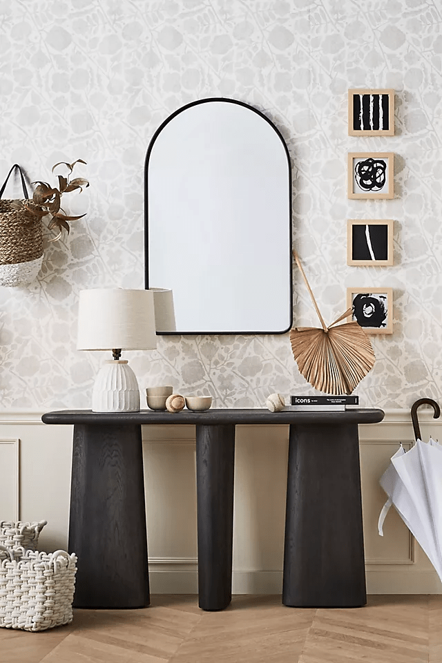 Handmade Kalle Sculptural Console Table - Solid Wood Entryway Table with Unique Design | Perfect for Hallway, Living Room & Foyer Decor