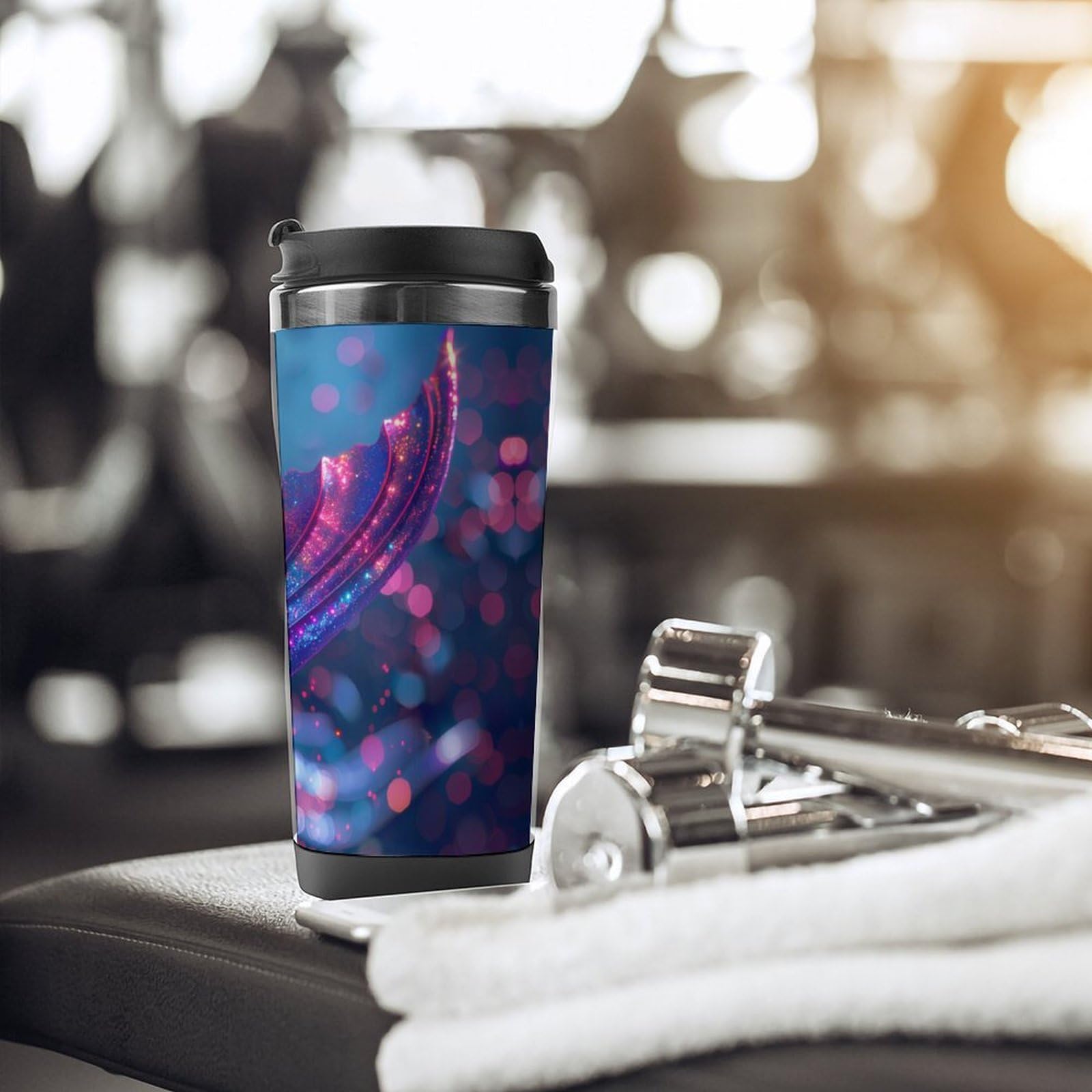 Mermaid Tail Print Stainless Steel Travel Mug - 20oz Insulated Tumbler for Coffee & Tea, Lightweight Leak-Proof Water Bottle - Perfect for Beach, Office & Outdoor Adventures