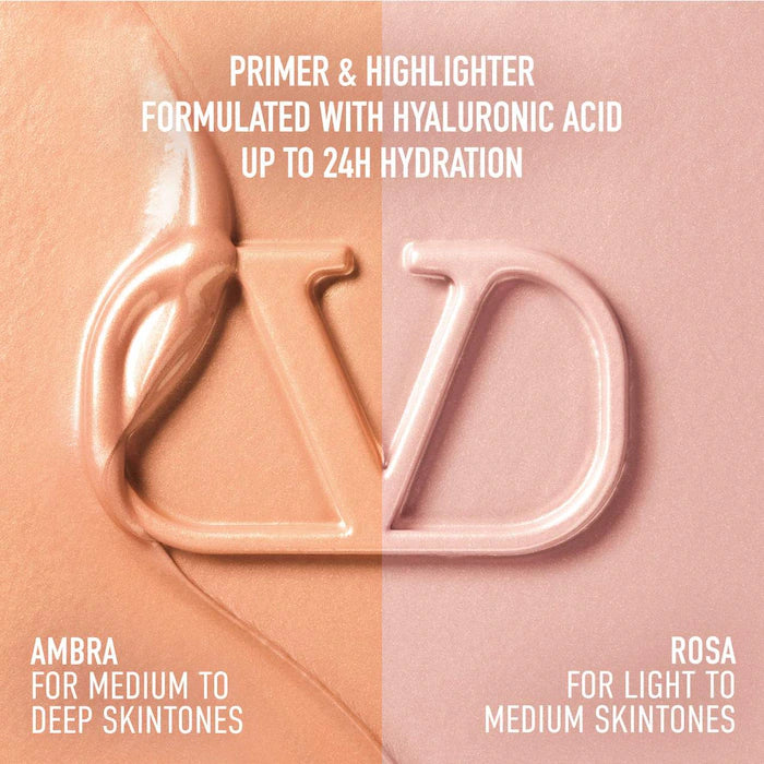 Valentino V Lighter Illuminating Primer with Hyaluronic Acid - Hydrating Makeup Base for Flawless Glow (Day & Night Wear)