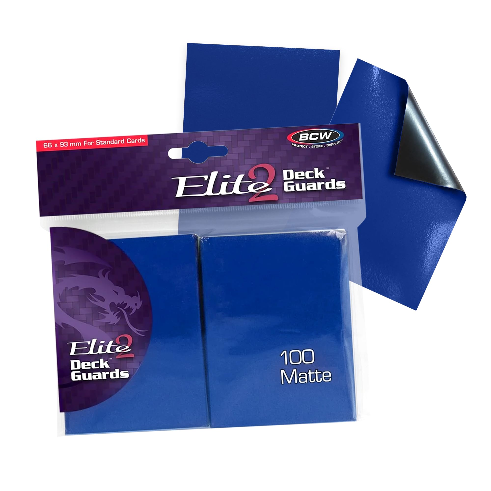 BCW Elite2 Matte Card Sleeves - 100 Pack | Anti-Glare & Textured Back | Fits Standard 2.5