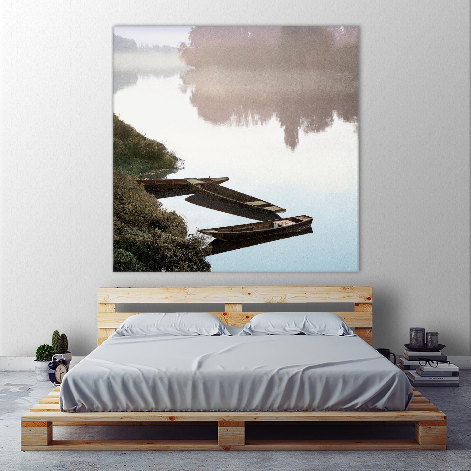 Boats on the Seine #1 - Impressionist River Landscape Painting - Perfect for Home Decor, Office Wall Art & Gift Ideas