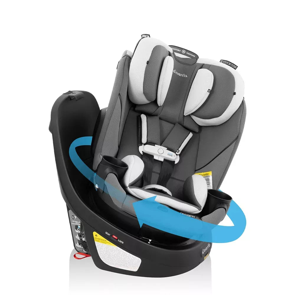 Revolve 360 Slim 2-in-1 Rotating Convertible Car Seat for Baby & Toddler - Pearl Gray - Safe & Comfortable for Long Rides & Travel