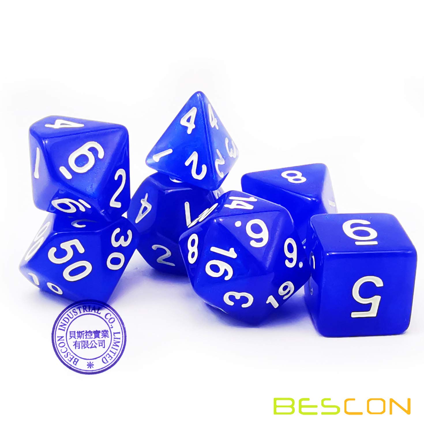 Bescon RPG Dice Set 35pcs Ocean Blue - Premium DND Dice for Dungeons & Dragons, Pathfinder, and Tabletop Role Playing Games | Perfect for D&D Campaigns, Gift Giving, and Game Nights