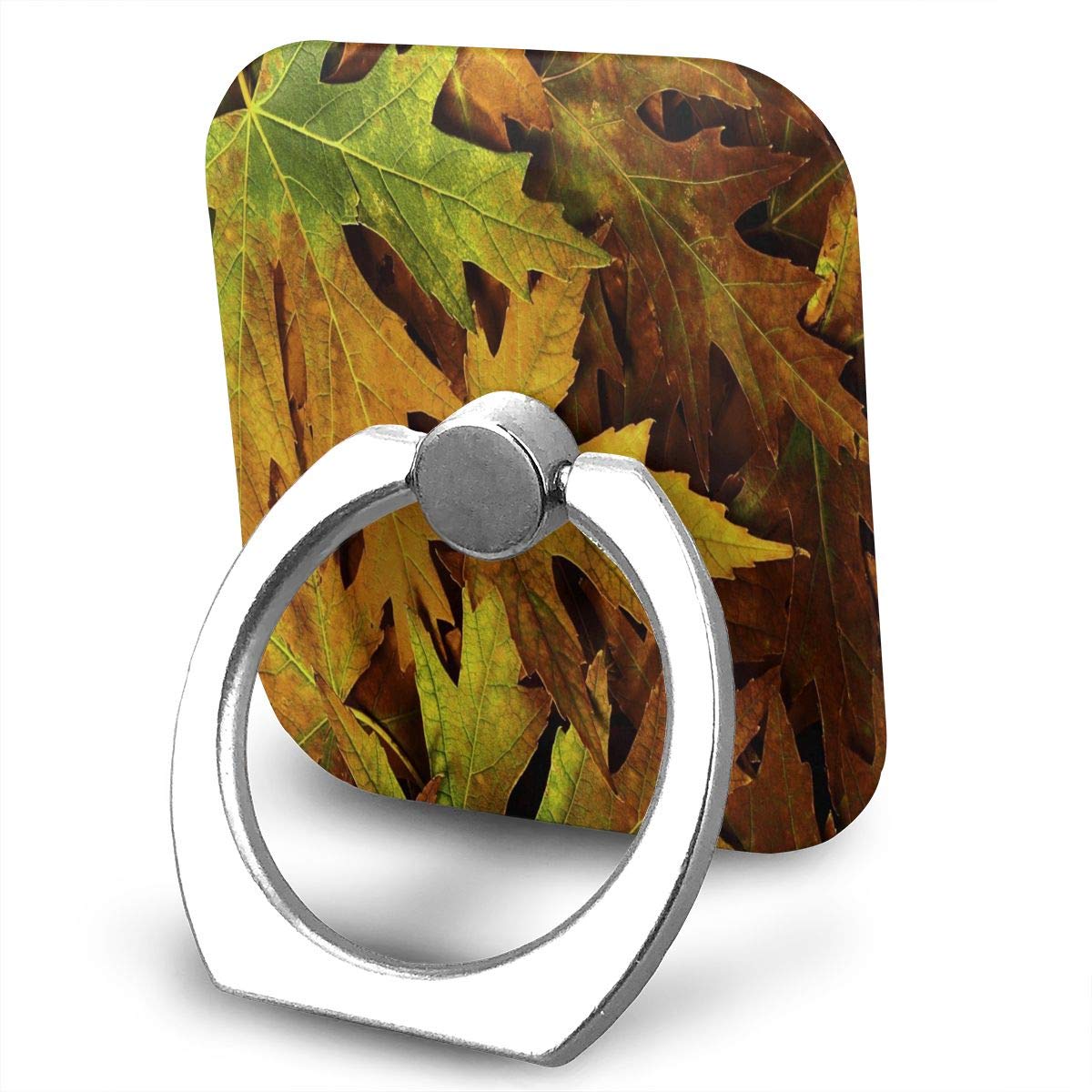 Adjustable 360° Rotating Ring Holder - Fallen Maple Leaf Design Phone Grip Stand for iPhone X/6/6s/7/8/8 Plus, Android Smartphones, iPad & Kindle | Perfect for Reading, Watching Videos & Hands-Free Use