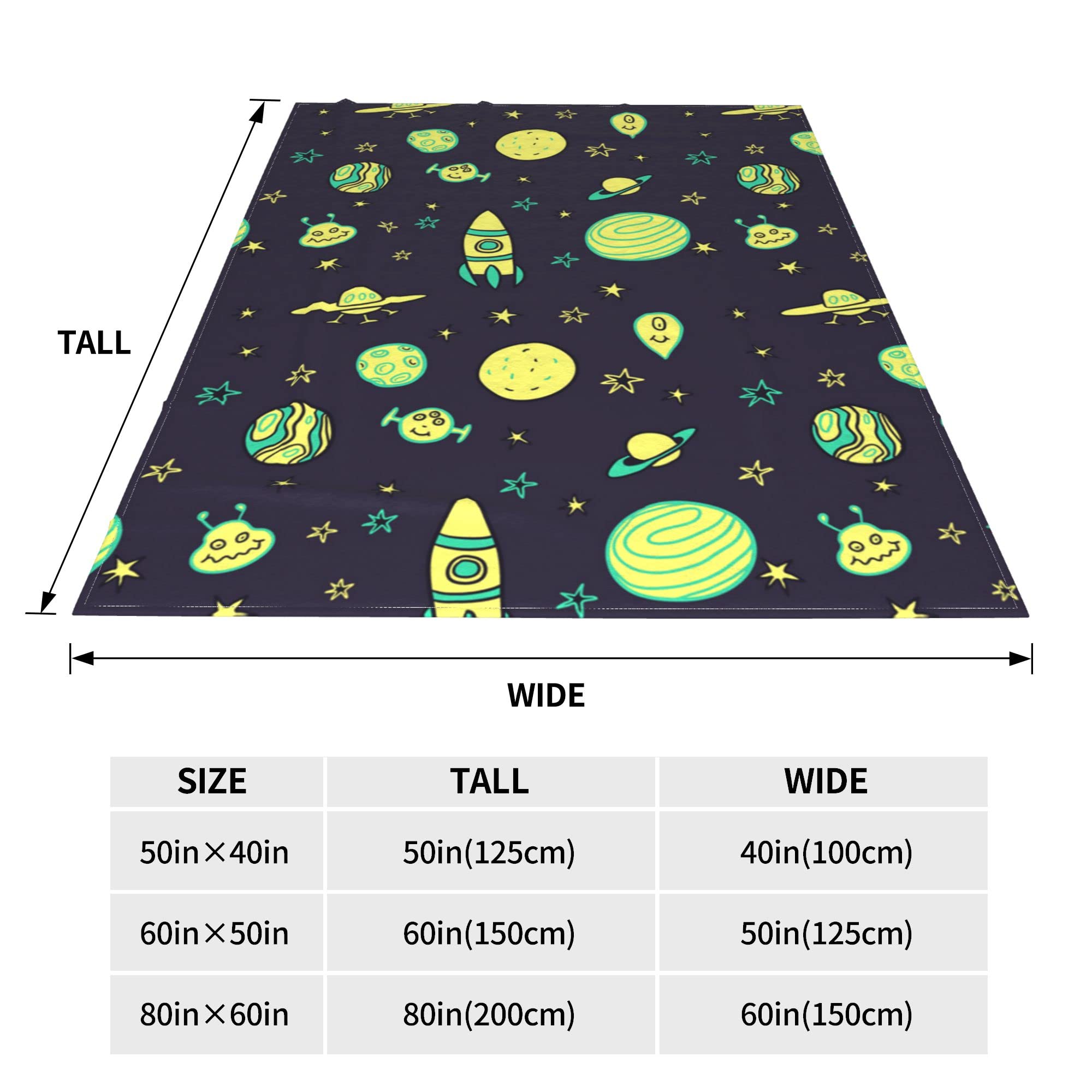 Soft Flannel Throw Blanket for Bed, Couch & Sofa - Space Rocket Design Microfiber Blanket for Teens - Cozy Summer Blanket for Boys & Girls - Perfect for Lounging, Movie Nights & Dorm Room Decor