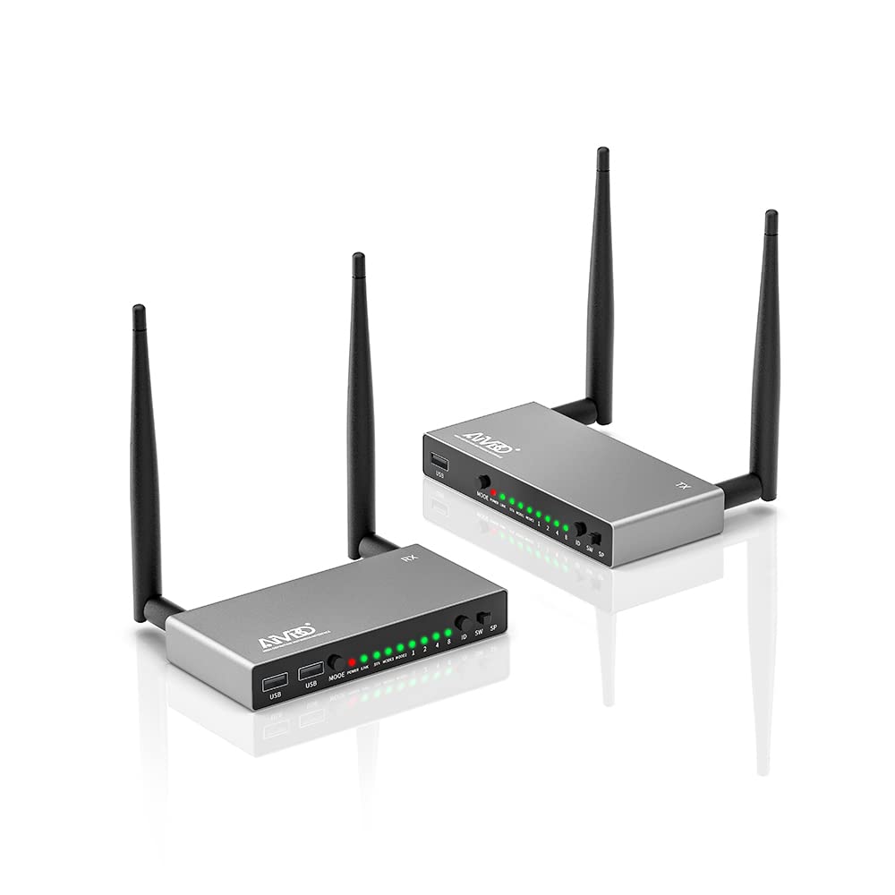 TIMBOOTECH Wireless HDMI Transmitter and Receiver 820FT - 1080P HD Video & Audio Extender for Live Streaming, Supports 8 Receivers with KVM, IR Remote & HDMI Loop Out - Perfect for Home Theater, Gaming, Presentations on TV/Projector/Monitor