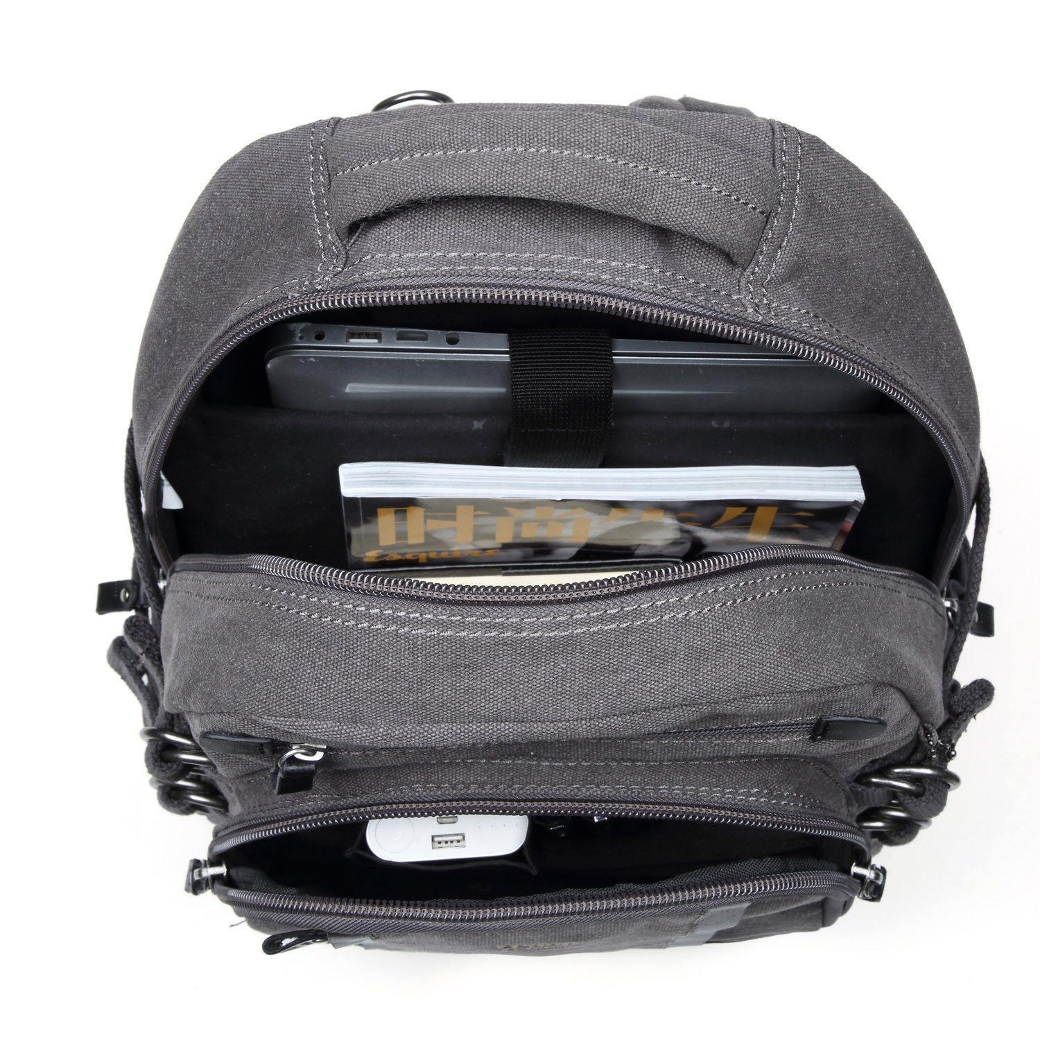 TRP0257 Troop London Classic Canvas Laptop Backpack - Large 15.6 Inch Waterproof Travel Backpack for Men & Women - Perfect for Work, School, College & Business Trips