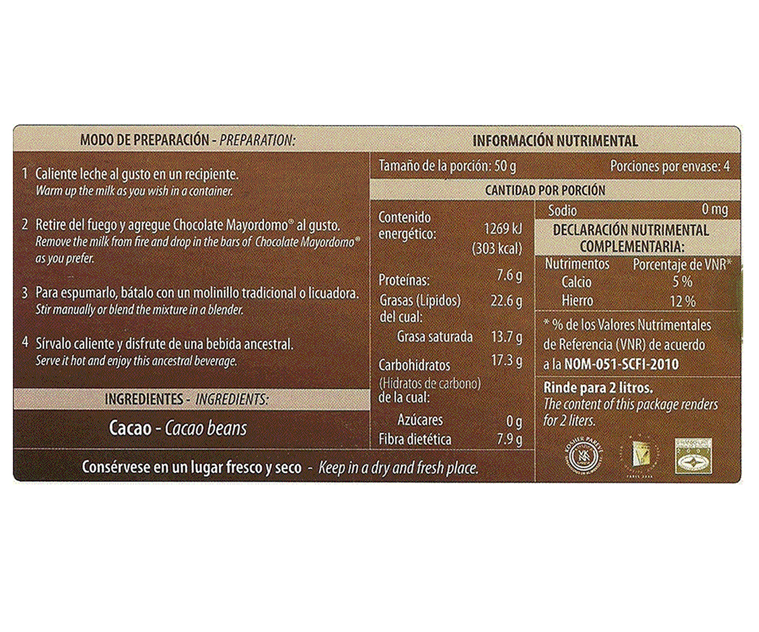 Authentic Oaxacan Chocolate El Mayordomo - 100% Pure Cacao (200g) | Rich Mexican Hot Chocolate for Baking, Desserts & Traditional Drinks