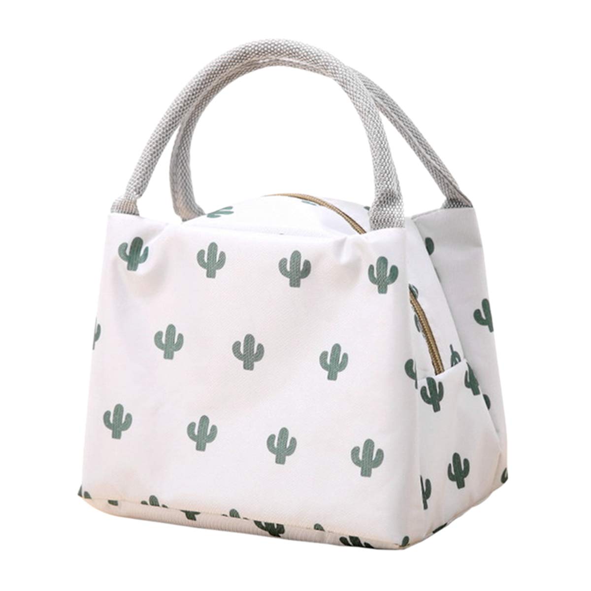 Leprato Large Insulated Reusable Lunch Bag for Women & Girls - Cactus Design Lunch Tote with High Capacity - Perfect for Work, School, Picnics & Outdoor Activities