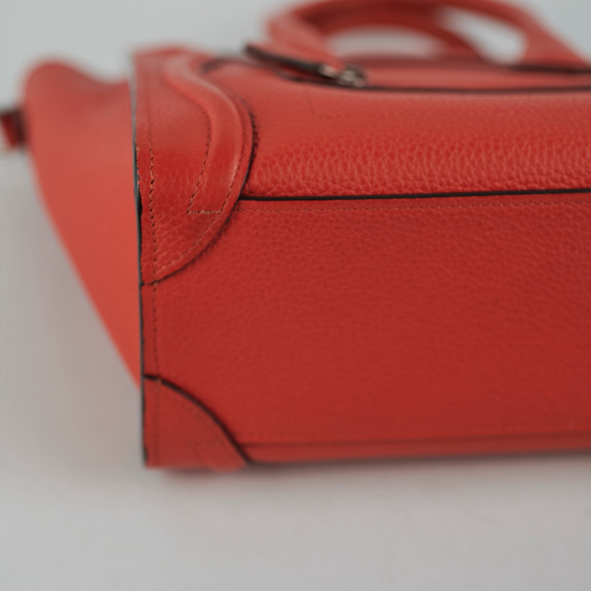 Celine Luggage Nano Orange Leather Handbag - Luxury Designer Crossbody Bag for Women | Perfect for Travel, Work & Everyday Use