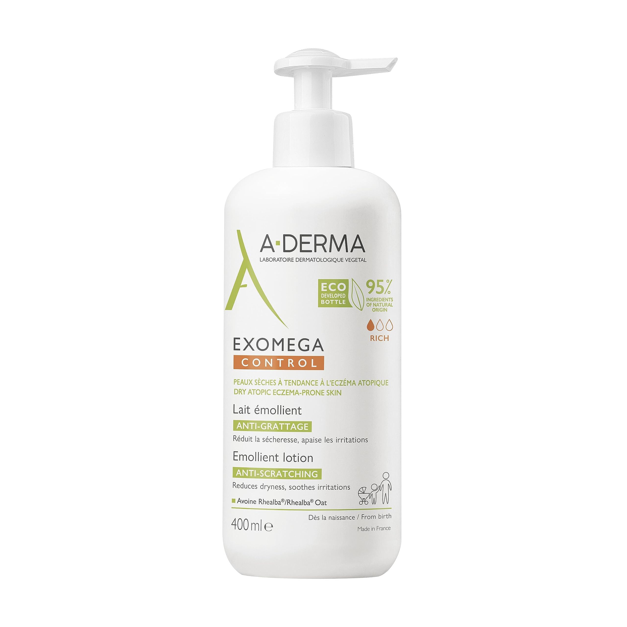 A-Derma Exomega Intensive Body Milk 400ml - Soothing & Hydrating Lotion for Dry & Sensitive Skin - Perfect for Daily Moisturizing & Eczema Relief