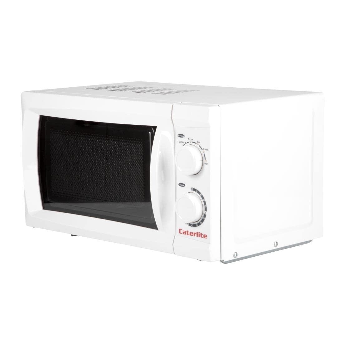 Caterlite Compact Microwave Oven 700W - 6 Power Levels, Stainless Steel Design - Perfect for Small Kitchens, Dorms & Office Break Rooms