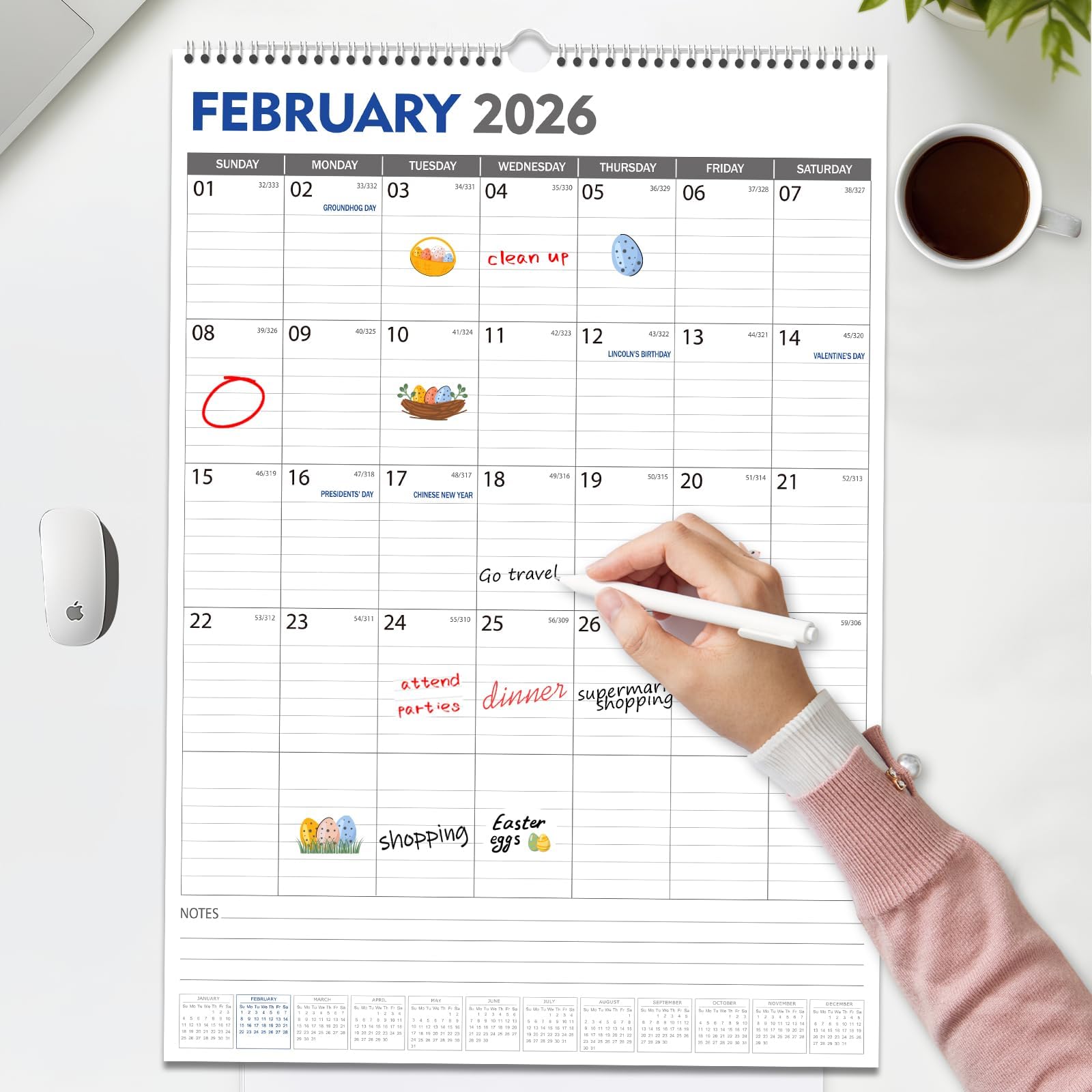 GuassLee 2025-2026 Large Wall Calendar 22