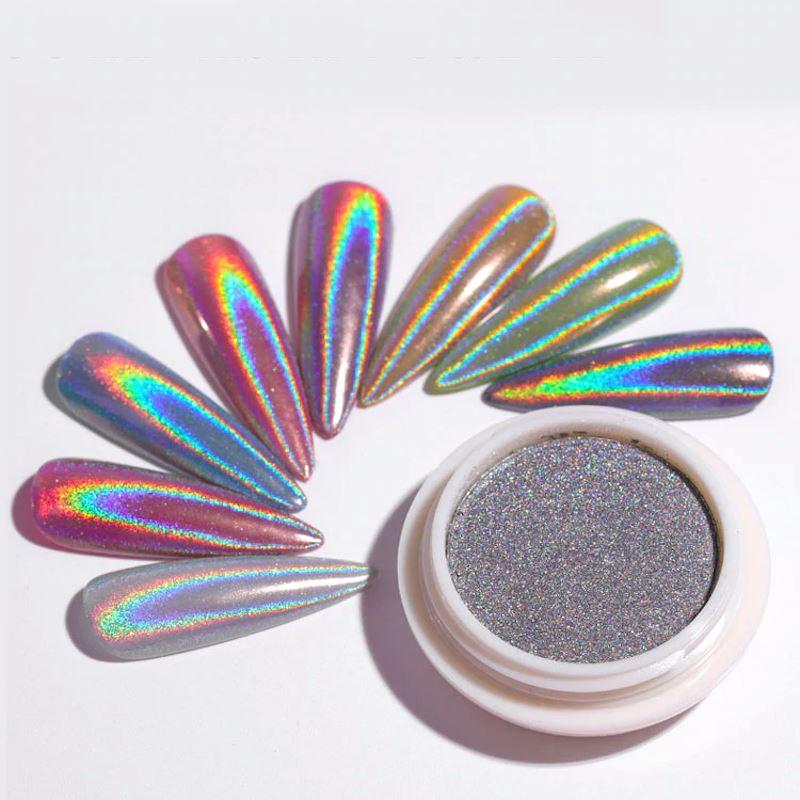 Holographic Chrome Pigment Powder - Metallic Glitter Dust for Nail Art, Resin, Soap Making & DIY Crafts - Shimmery Cosmetic Grade Pigment for Epoxy, Slime, Candles & More