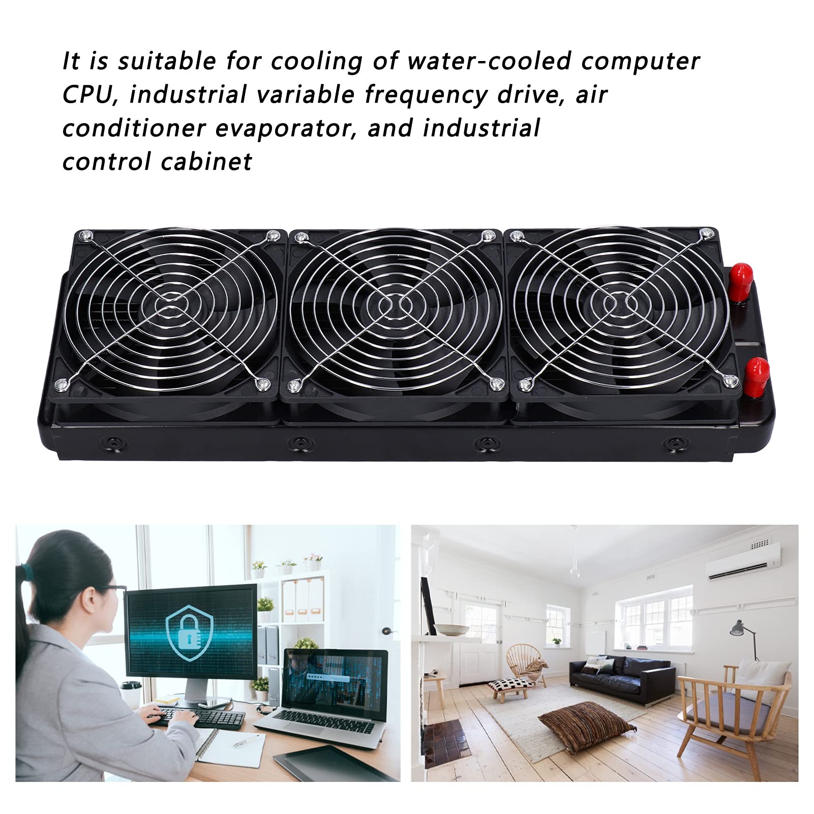 360mm High-Performance Water Cooling Radiator - 18 Tube CPU Cooler with Fast & Efficient Heat Dissipation | PC Liquid Cooling System, Gaming Computer, Industrial Equipment (AC Units, Control Cabinets, VFD Cooling)