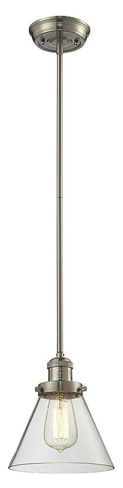 8 Inch Wide 10 Inch High Large Cone Stem Pendant Light - Perfect for Dining Room, Kitchen Island, or Entryway Lighting